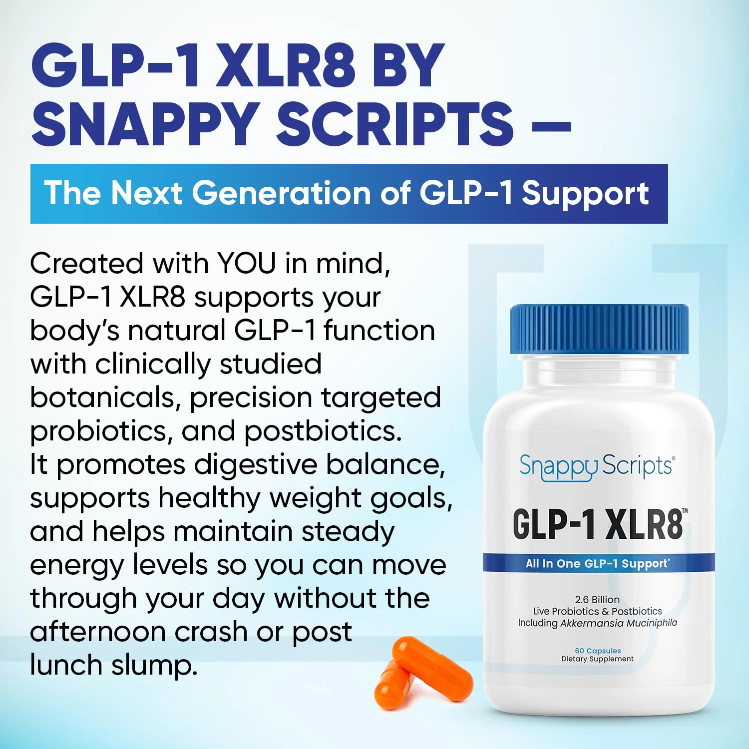 GLP-1 XLR8 Supplement – Weight Loss & Gut Health (180 Capsules) - Image 2