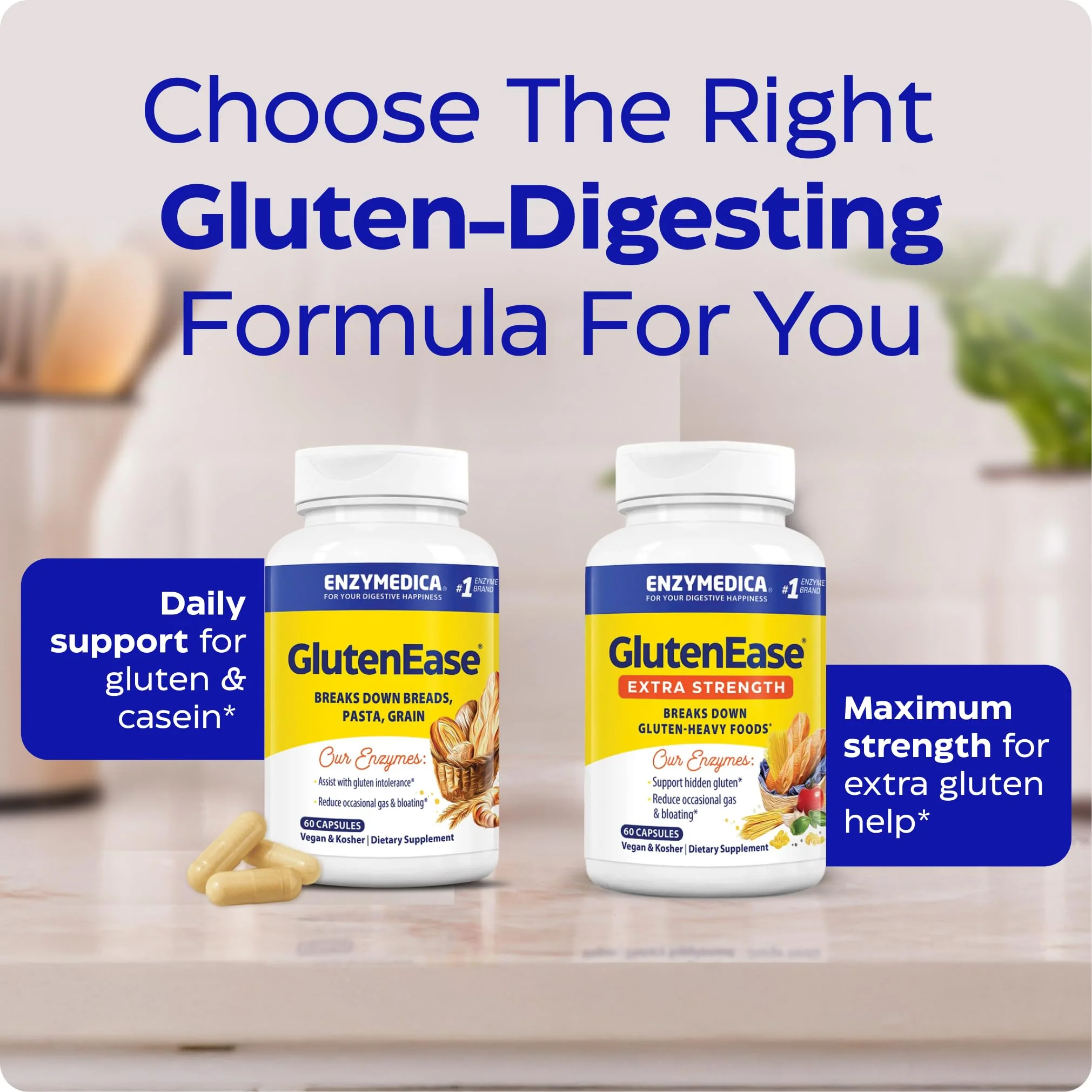 GlutenEase by Enzymedica – Gluten & Casein Digestive Enzymes, 60 Capsules - Image 8
