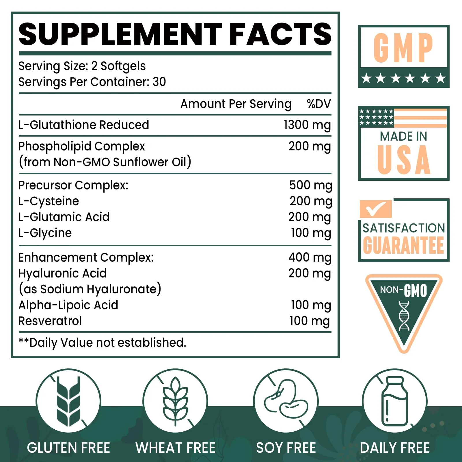 GlutioneMax 8-in-1 Liposomal Glutathione 2400 MG – High-Absorption Antioxidant Formula (240 Softgels) - Image 2