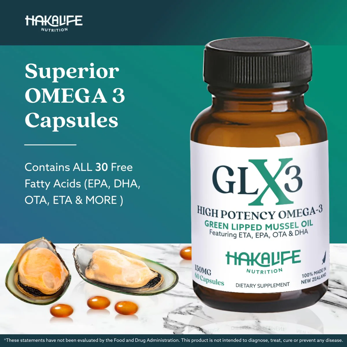 GLX3 Joint Support Omega-3 – NZ Green-Lipped Mussel Oil | HAKA Life Nutrition - Image 2