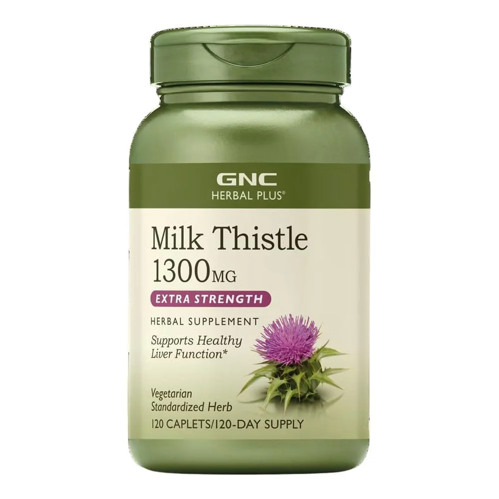 GNC Herbal Plus Milk Thistle 1300mg Supplement — Extra Strength Vegetarian Liver Support, 120 Servings - Image 2