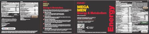 GNC Mega Men Energy & Metabolism Vitapak — 5-in-1 Pack, 300mg Caffeine, 30 Daily Packs - Image 12