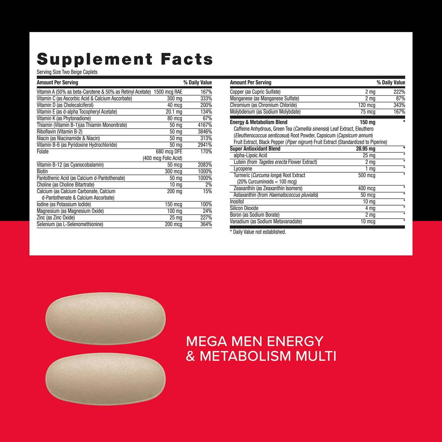GNC Mega Men Energy & Metabolism Vitapak — 5-in-1 Pack, 300mg Caffeine, 30 Daily Packs - Image 16