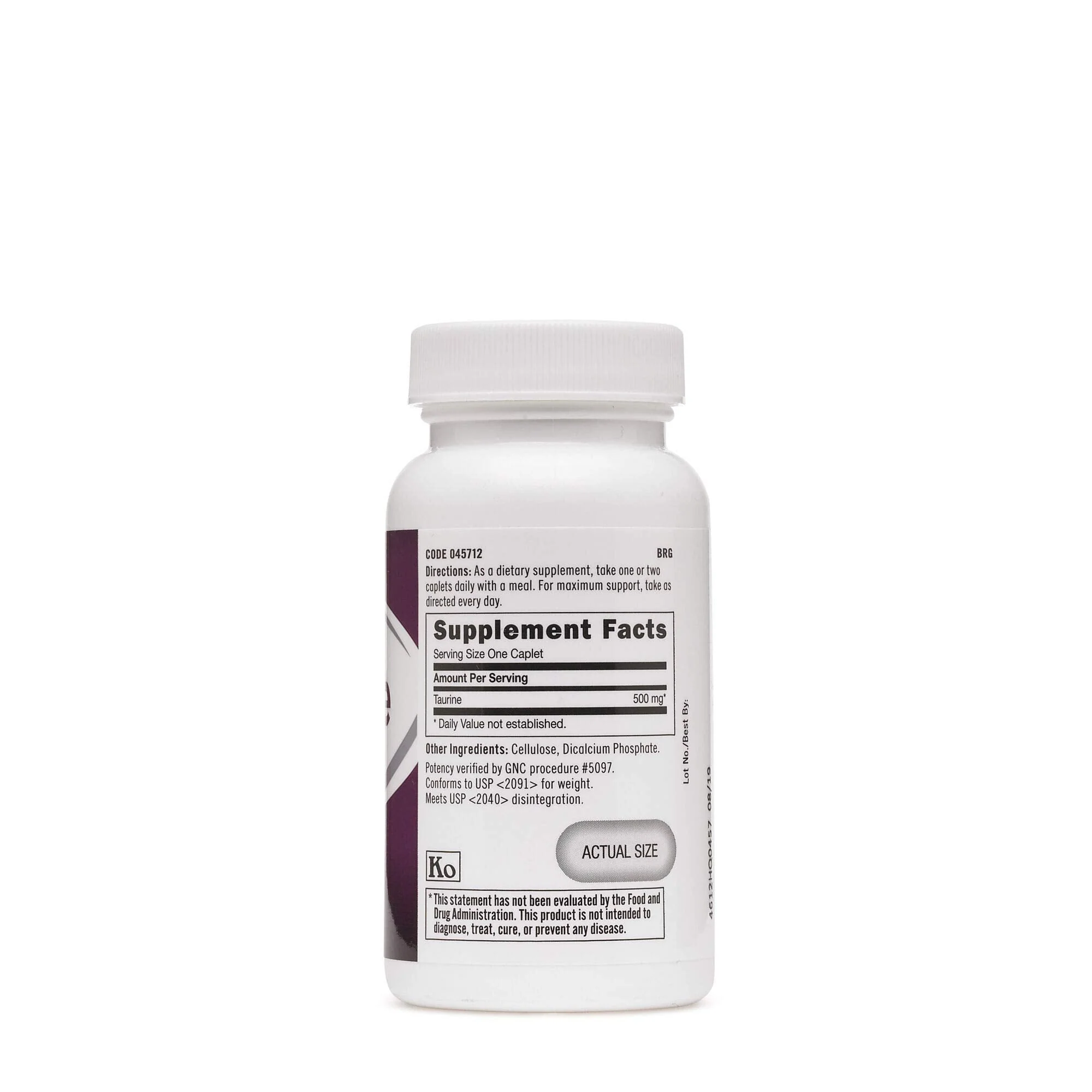 GNC Taurine 500mg – 50 Caplets (Pack of 2) | Supports Muscle Function - Image 2