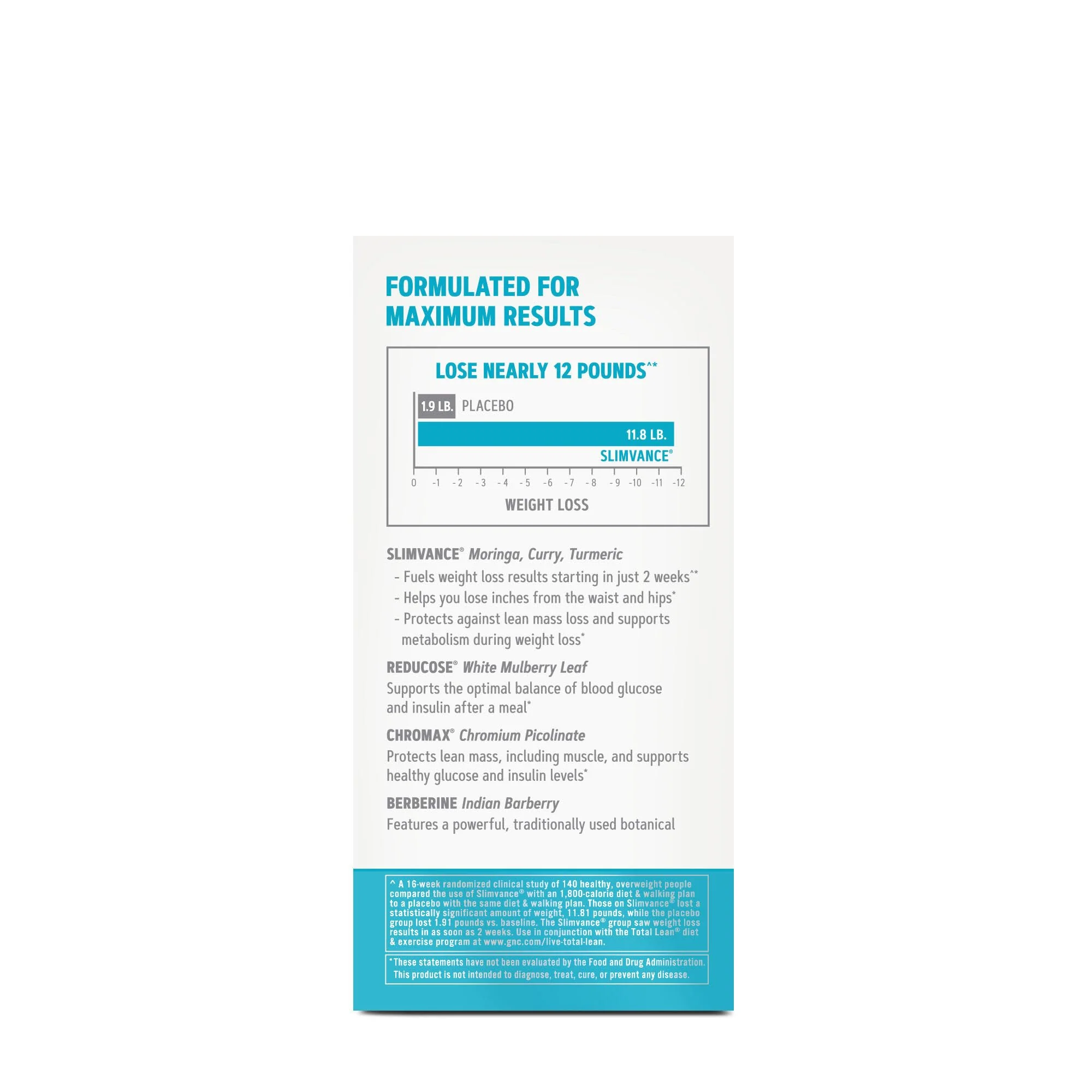 GNC Total Lean GlucaTrim - Caffeine Free Weight Loss - 120 Capsules, 60 Servings - Image 4