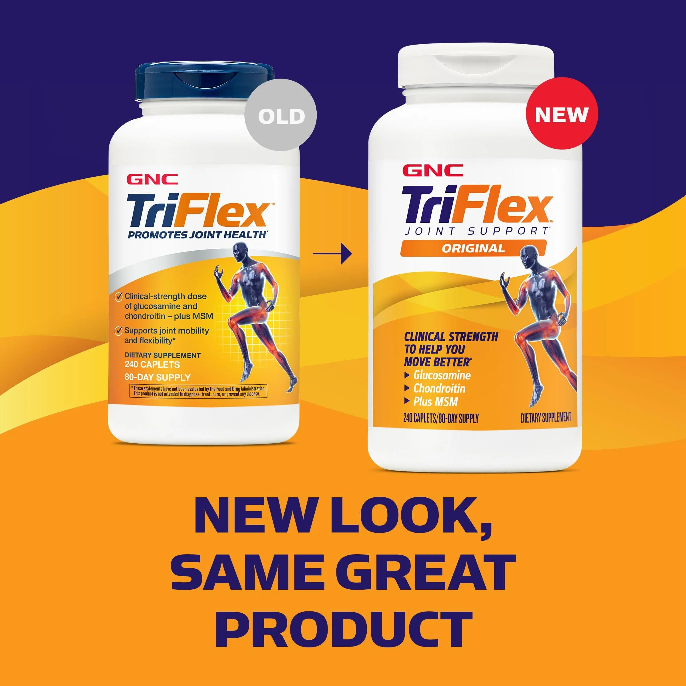 GNC TriFlex Joint Health Supplement | Glucosamine, Chondroitin & MSM | 240 Caplets - Image 2