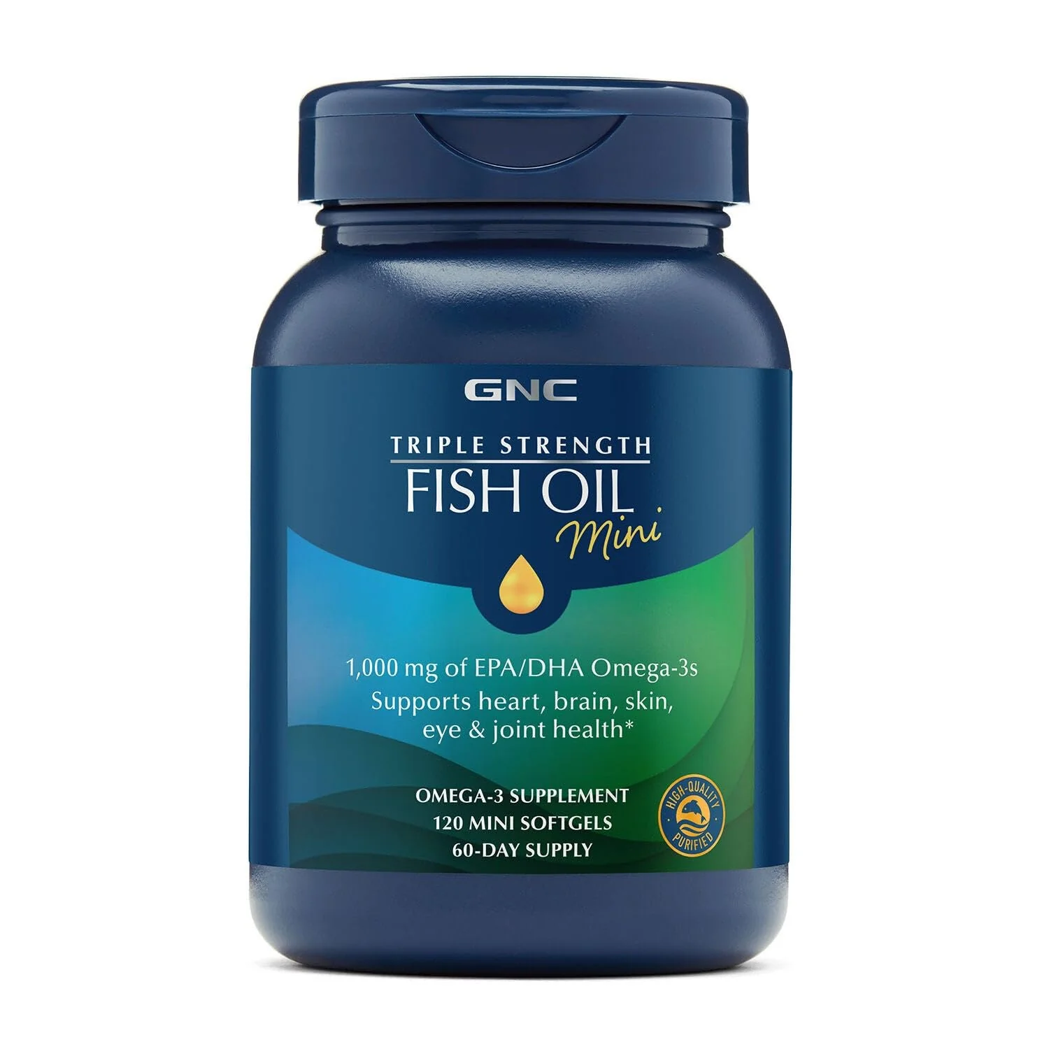 GNC Triple Strength Fish Oil Mini 1000mg EPA/DHA | Heart, Brain & Joint Support | 120 Softgels - Image 9