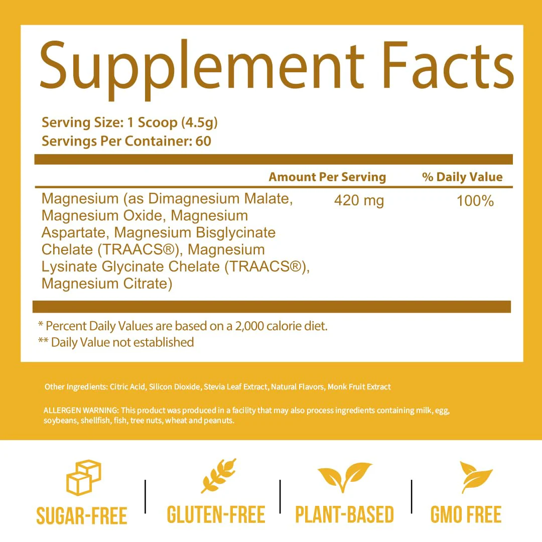 GoBiotix Magnesium Glycinate Powder – 420 mg per Serving, 60 Servings, Honey Citrus | High Absorption, Sugar-Free - Image 17