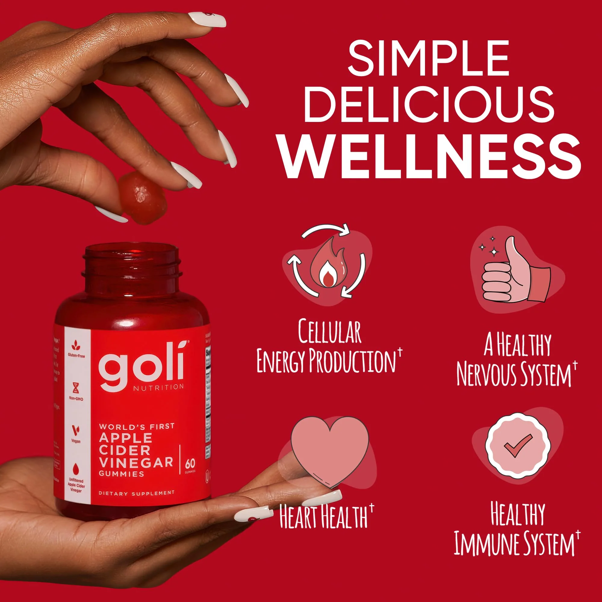 Goli Apple Cider Vinegar Gummies – 300 Count, Vegan, Gluten-Free, Non-GMO, B12 & B9 - Image 11