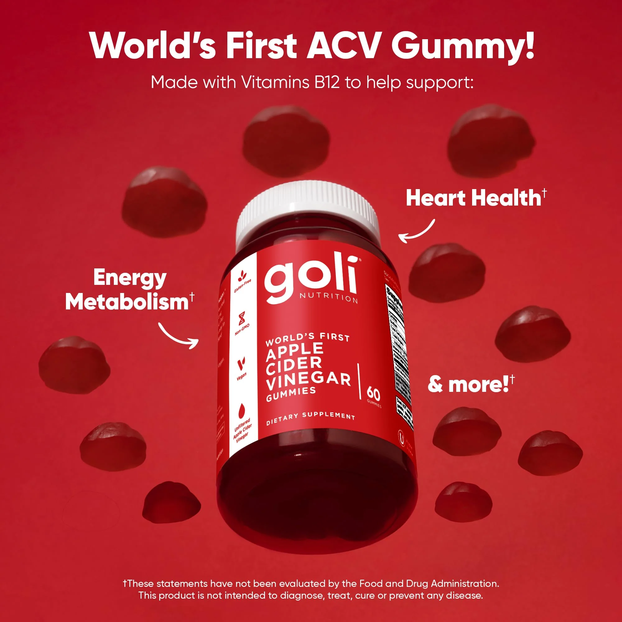 Goli Apple Cider Vinegar Gummies – 300 Count, Vegan, Gluten-Free, Non-GMO, B12 & B9 - Image 12