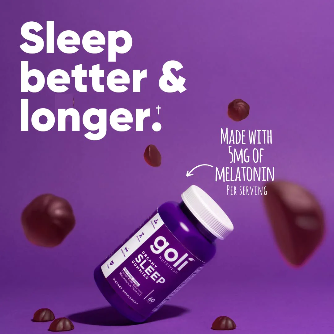 Goli Dreamy Sleep Gummy - 180 Count | Melatonin, Magnesium, Vitamin D, Lemon Balm | Vegan, Gelatin-Free, Gluten-Free, Non-GMO - Image 10