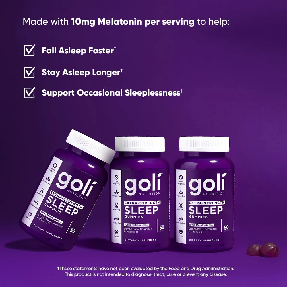 Goli Extra-Strength Sleep Gummies with 10 mg Melatonin – 150 Count | Vegan, Gluten-Free, Gelatin-Free - Image 11