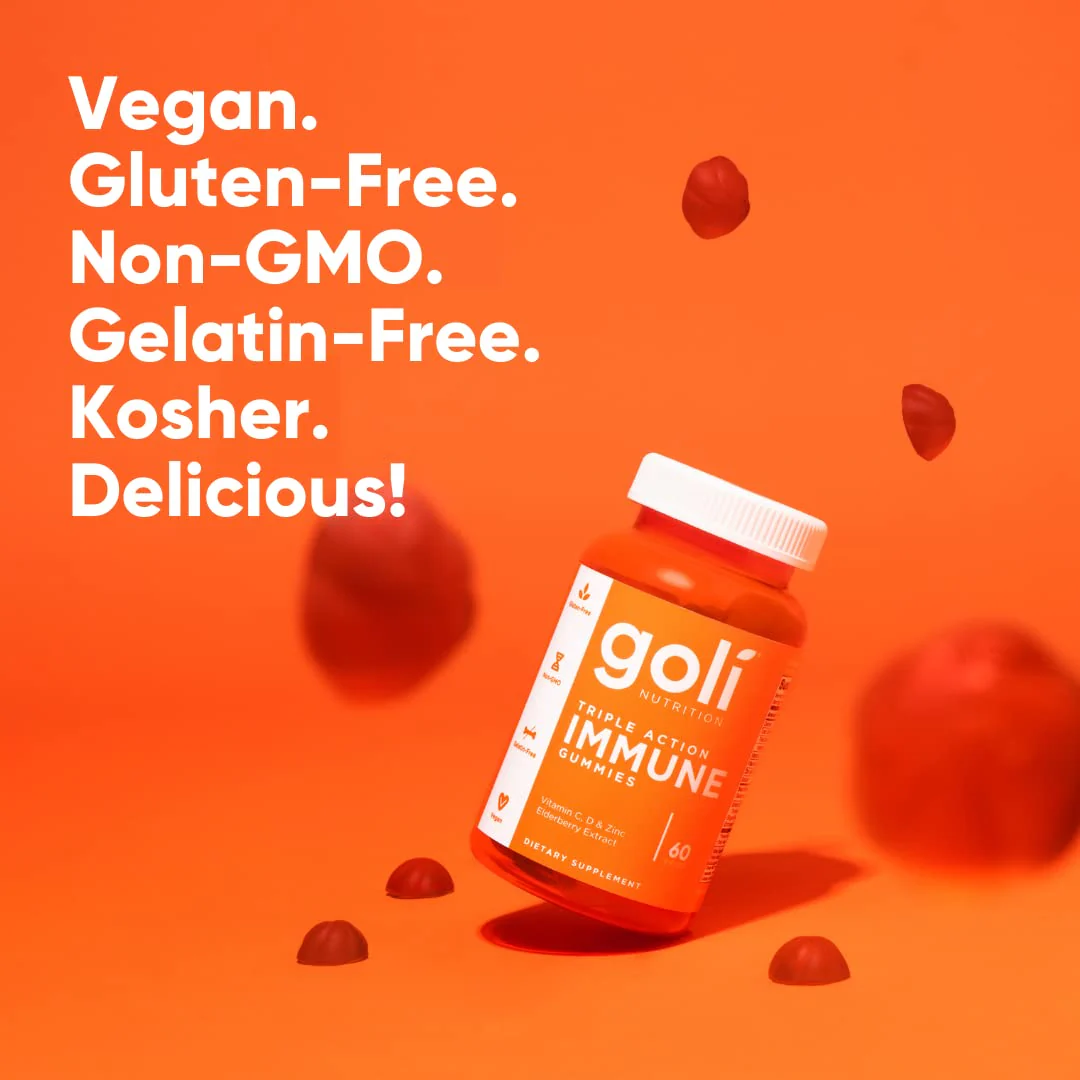Goli Immune Vitamin Gummy – 300 Count (Pack of 5) | Elderberry, Vitamin C, D & Zinc | Vegan, Non-GMO, Gluten-Free & Gelatin-Free - Image 6
