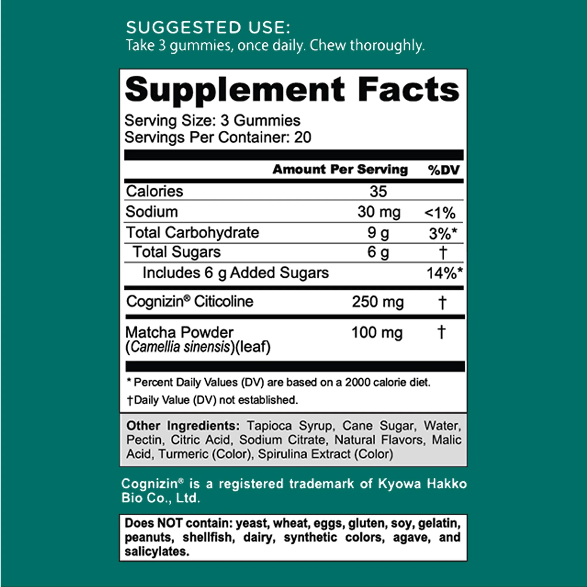 Goli Matcha Mind Gummies – 180 Count | Cognizin for Focus & Brain Health | Vegan, Non-GMO, Gluten-Free - Image 12