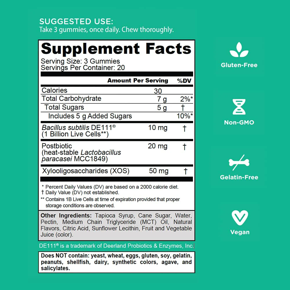 Goli Pre+Post+Probiotics Gummies – 300 Count | Gluten-Free, Vegan, Non-GMO - Image 3