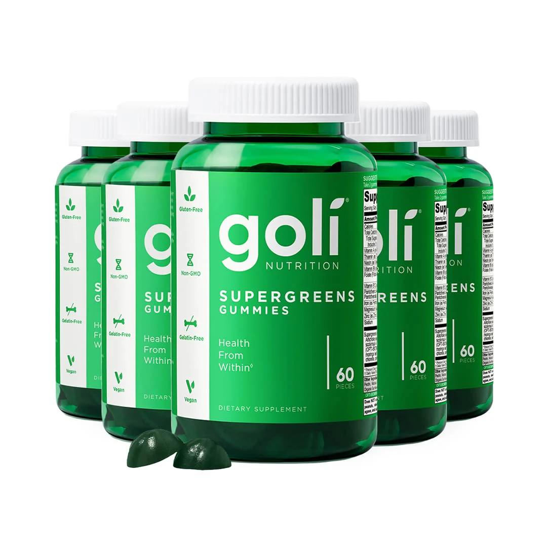 Goli Supergreens Gummies with Probiotics – Artichoke Leaf, Spirulina & Kale | Vegan, Gluten-Free, Non-GMO – 60 Count (5 Pack) - Image 7
