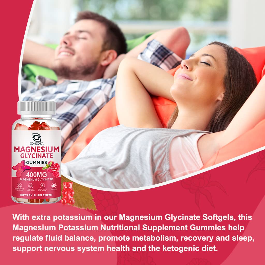 GONGOTA Magnesium Glycinate Gummies 400 mg + 100 mg Magnesium Compound with Vitamin D & B6 | Sugar-Free, 180 Gummies - Image 10