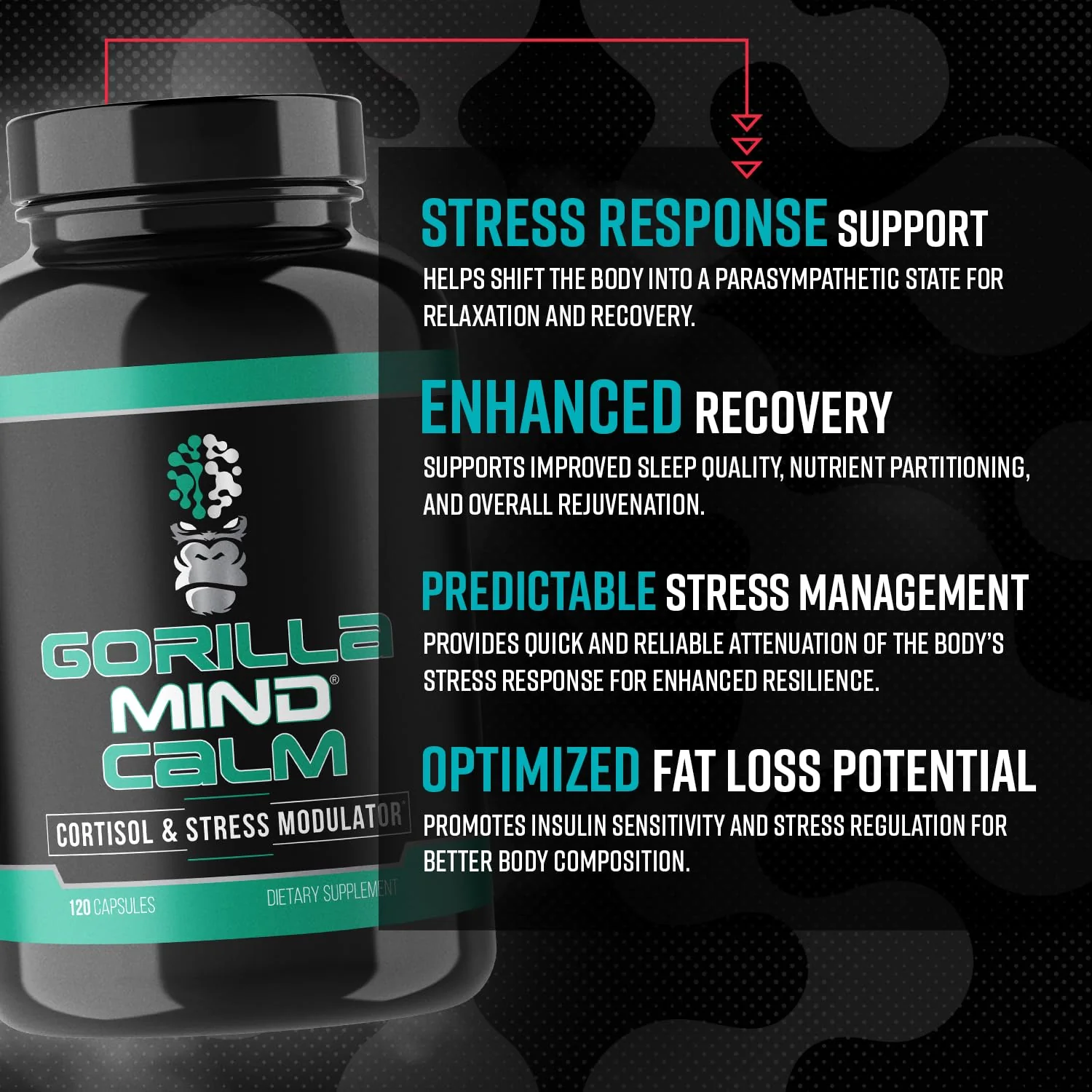 Gorilla Mind Calm (120 Capsules) | Potent Relaxation & Stress Support - Image 9