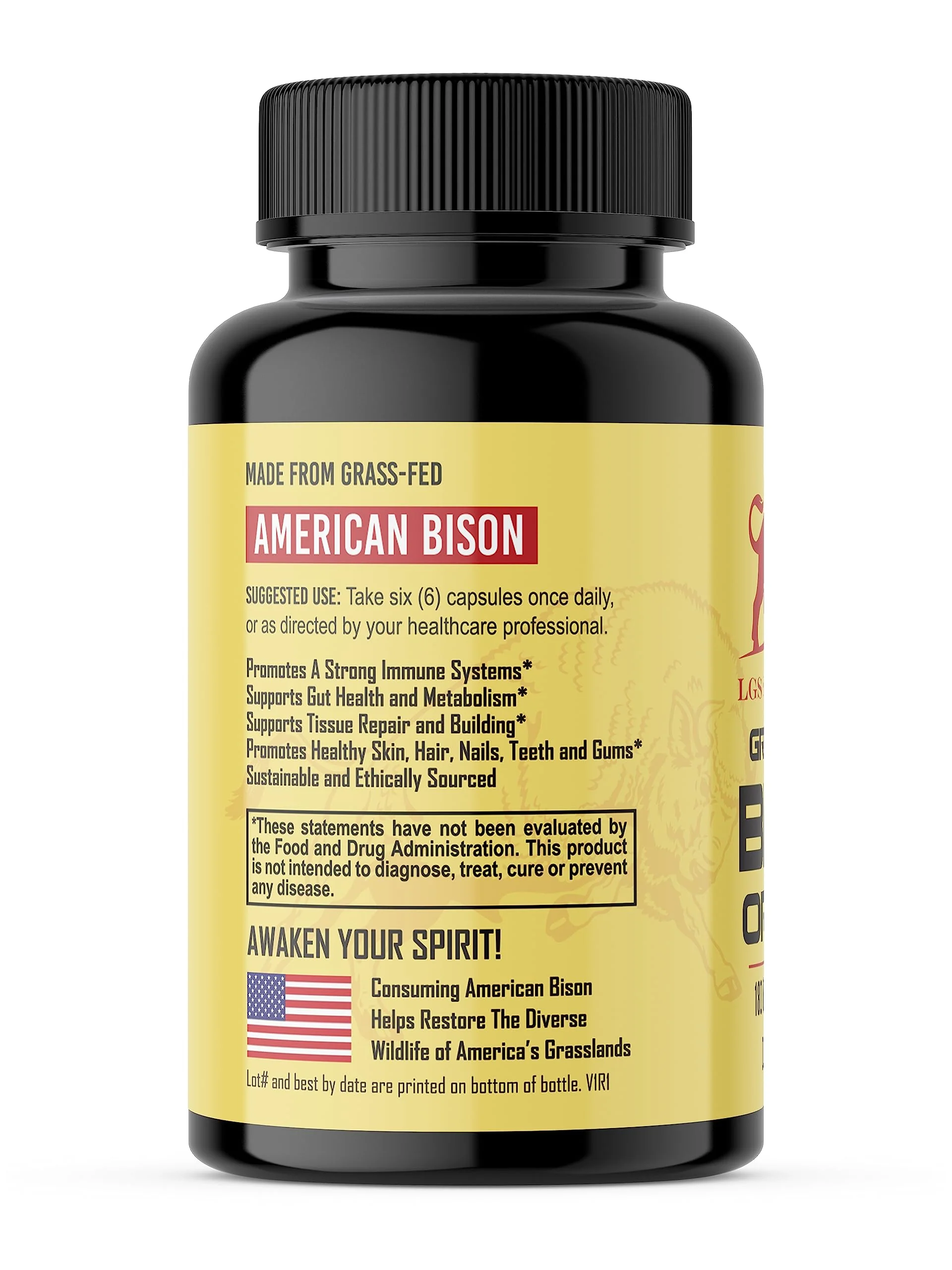 Grass Fed Bison Organ Supplement – Liver, Heart & Kidney | Non-GMO | 180 Capsules - Image 7