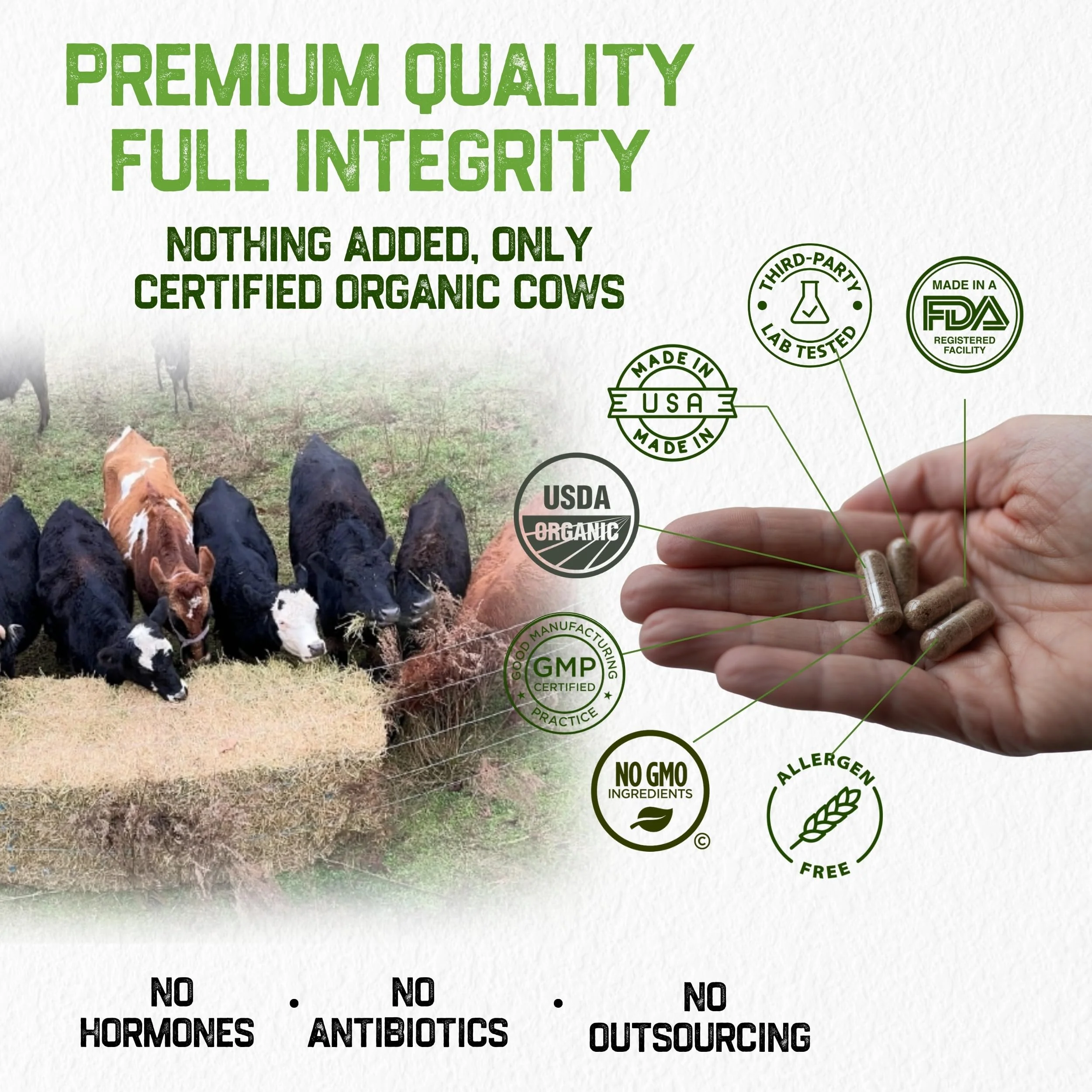 Grassfat USDA Organic 100% Grassfed Beef Organs Supplement – Made in USA | 30 Servings - Image 3