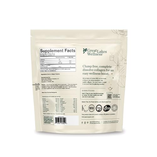 Great Lakes Wellness Collagen Peptides Powder — Unflavored, 20 g per Serving, 4 lb Value Pouch | Keto, Kosher, Non-GMO - Image 11