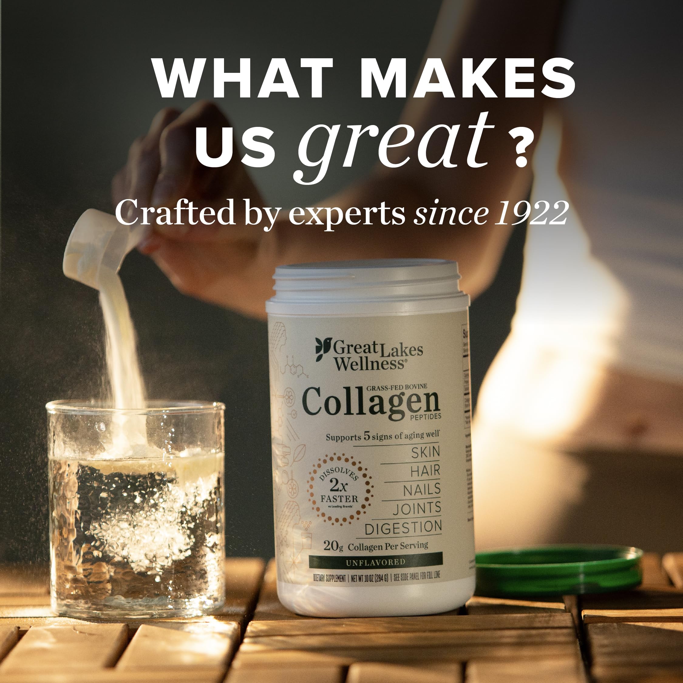 Great Lakes Wellness Collagen Peptides Powder — Unflavored, 20 g per Serving, 4 lb Value Pouch | Keto, Kosher, Non-GMO - Image 6