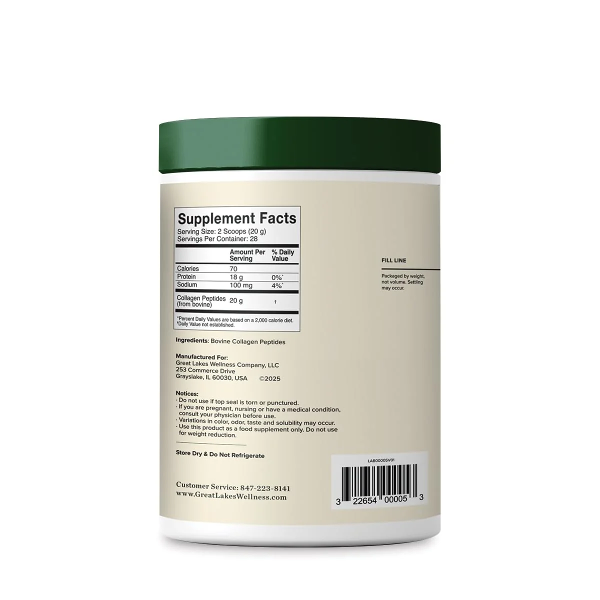 Great Lakes Wellness Collagen Peptides Powder – Unflavored, 20 oz | Skin, Hair, Nails, Joints & Digestion - Image 10