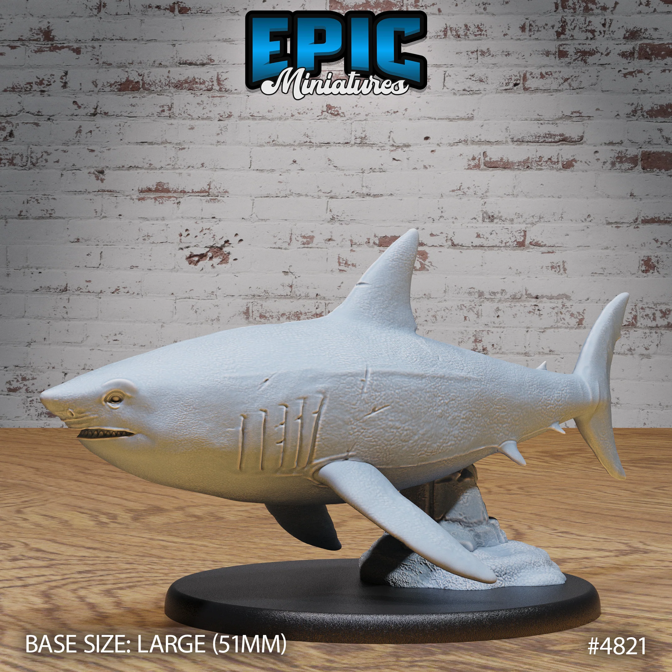 Great White Shark #4821-#4822 by Epic Miniatures - Mysterious Ocean | DnD Tabletop Miniatures (28mm Scale) - Image 2