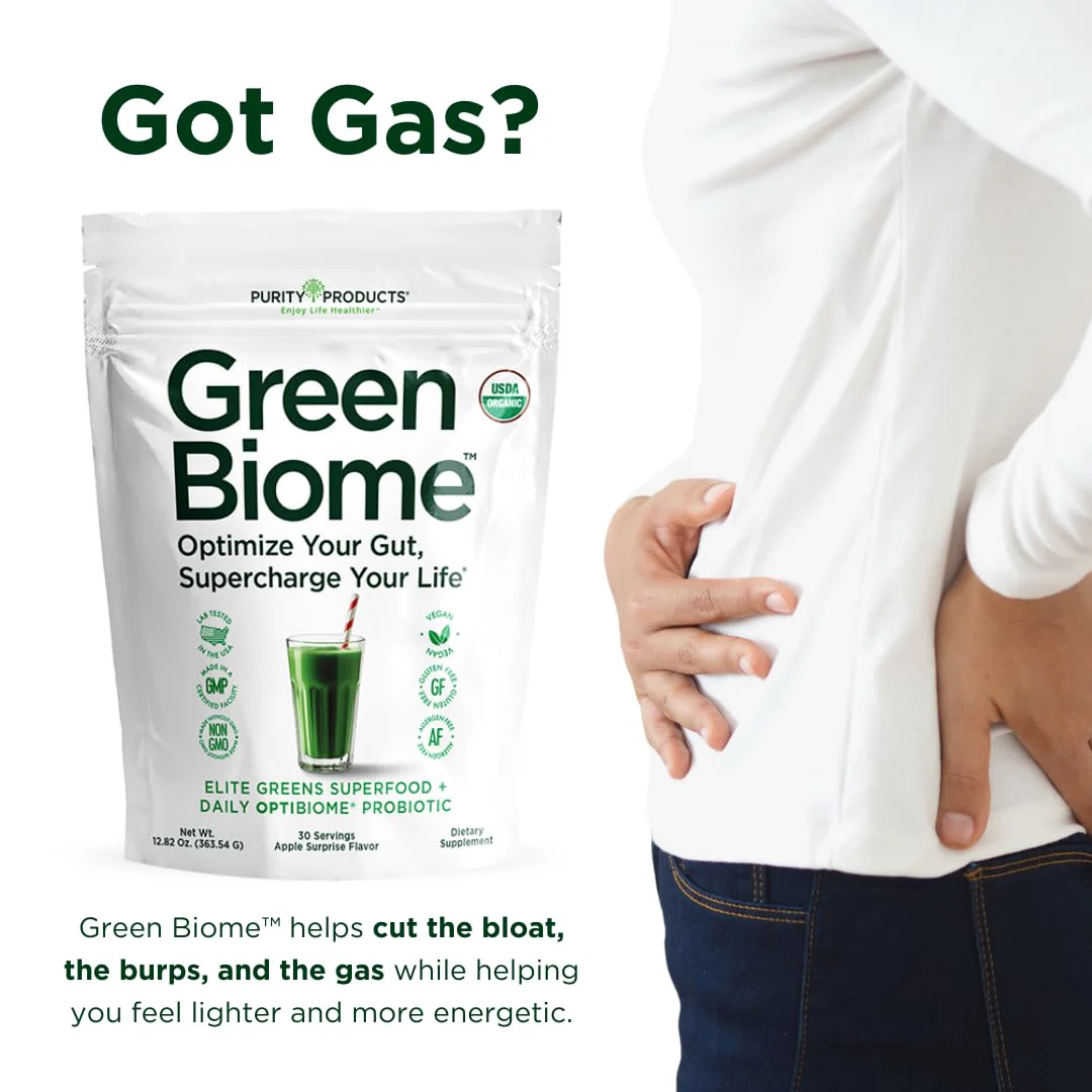 Green Biome Elite Organic Greens + OptiBiome Probiotic | Bloat Relief, Digestive Comfort, Regularity | Vegan, Gluten Free | Apple Flavor | 30 Servings - Image 6