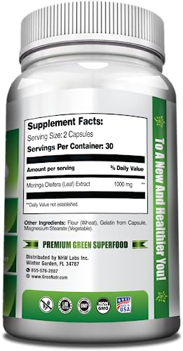 GreeNatr Pure Moringa Oleifera Capsule 1000 mg | Natural Energy & Focus | Premium Green Superfood (3 Bottles) - Image 12
