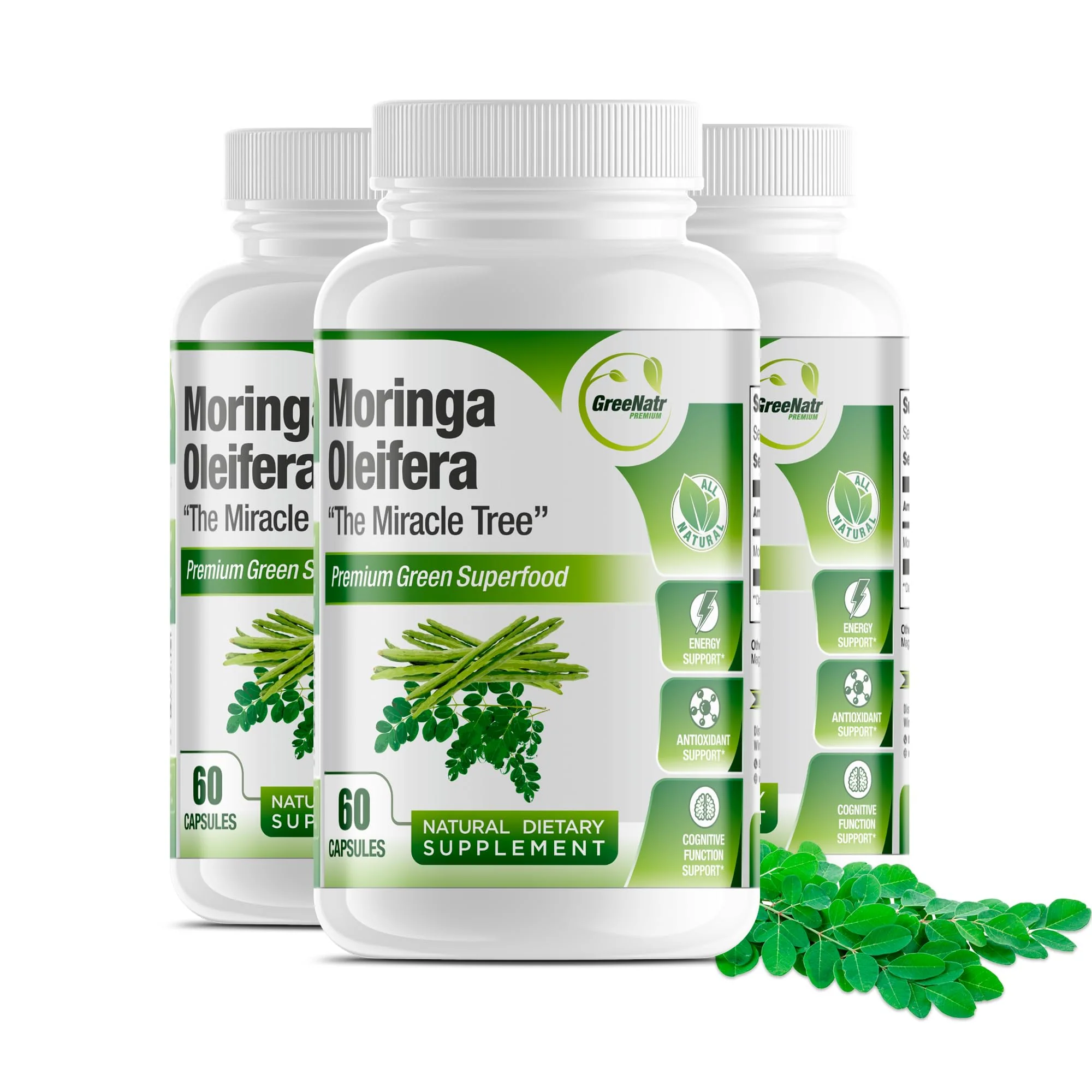 GreeNatr Pure Moringa Oleifera Capsule 1000 mg | Natural Energy & Focus | Premium Green Superfood (3 Bottles) - Image 19