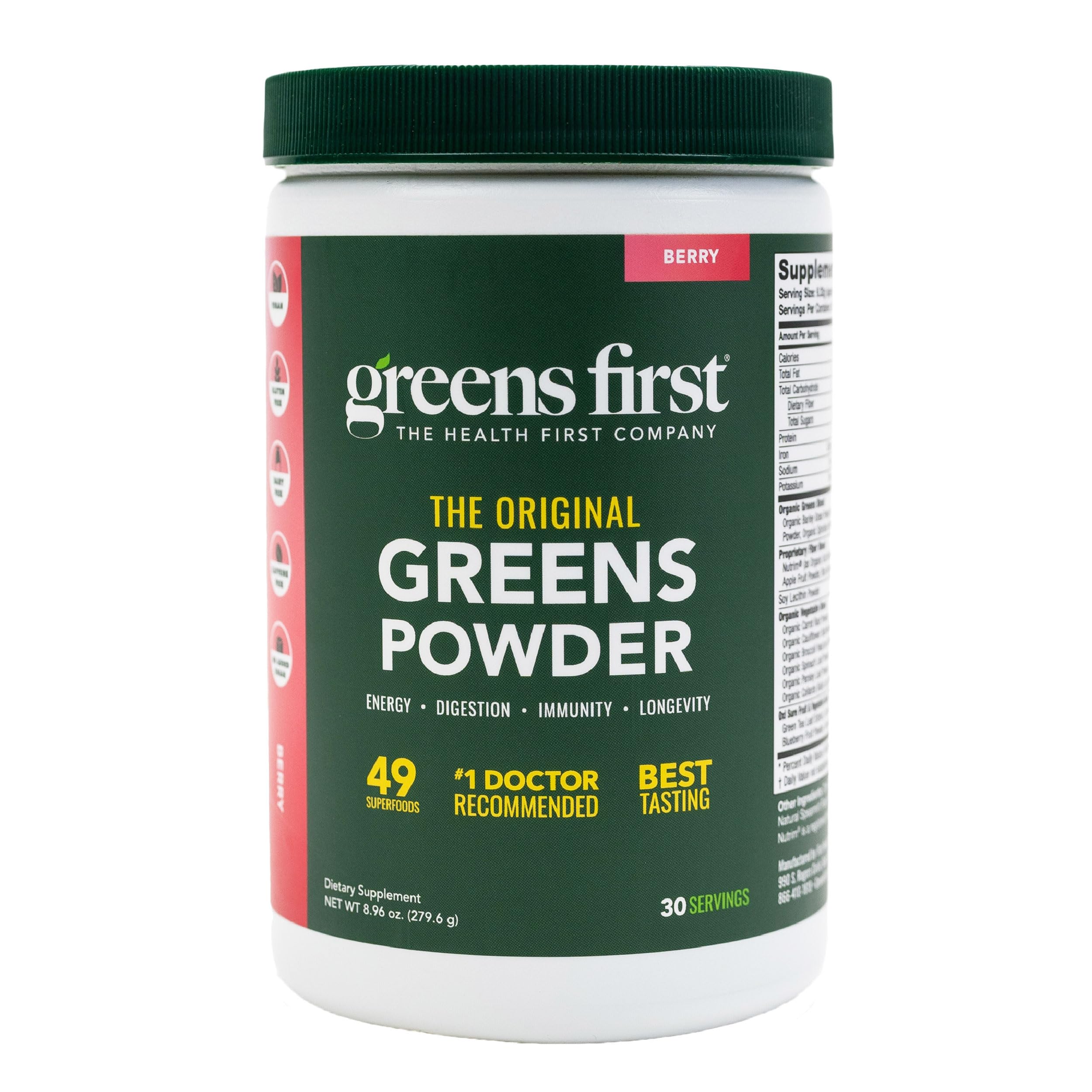 Greens First Original Greens Powder - 49 Superfoods, Berry, 30 Servings - Image 10