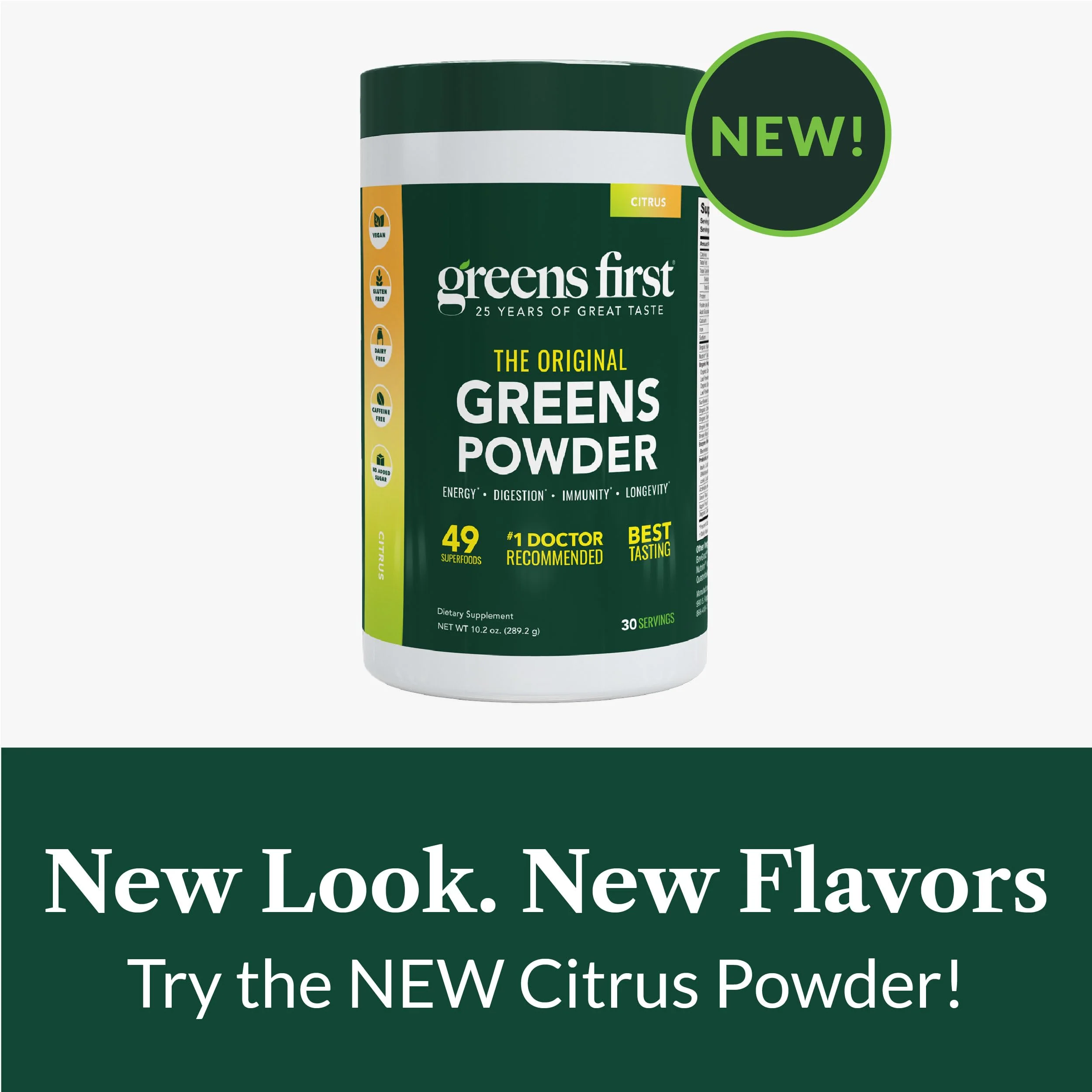 Greens First Original Greens Powder - 49 Superfoods, Prebiotics & Probiotics, Citrus, 30 Servings - Image 5