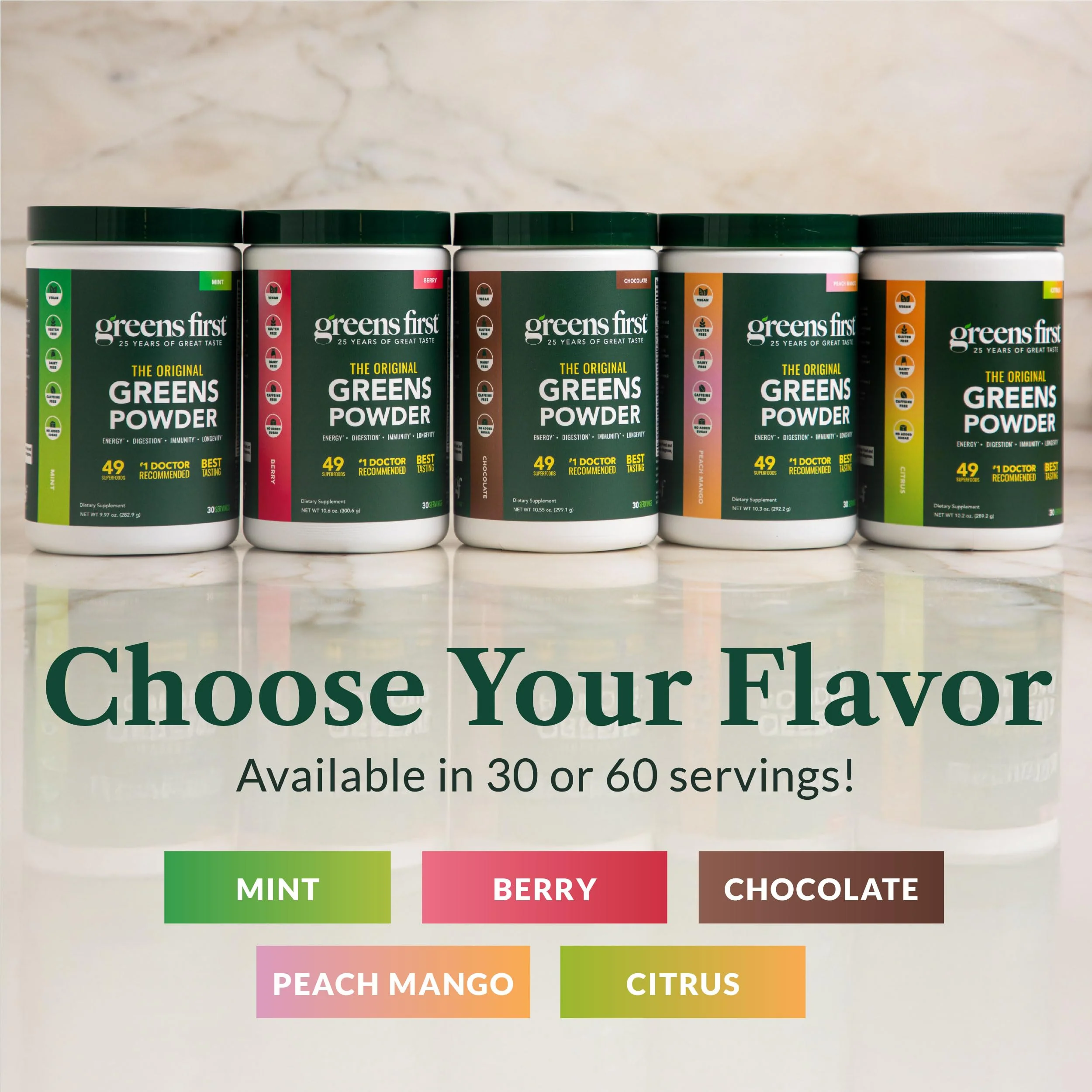 Greens First Original Greens Powder - 49 Superfoods, Prebiotics & Probiotics, Citrus, 30 Servings - Image 6