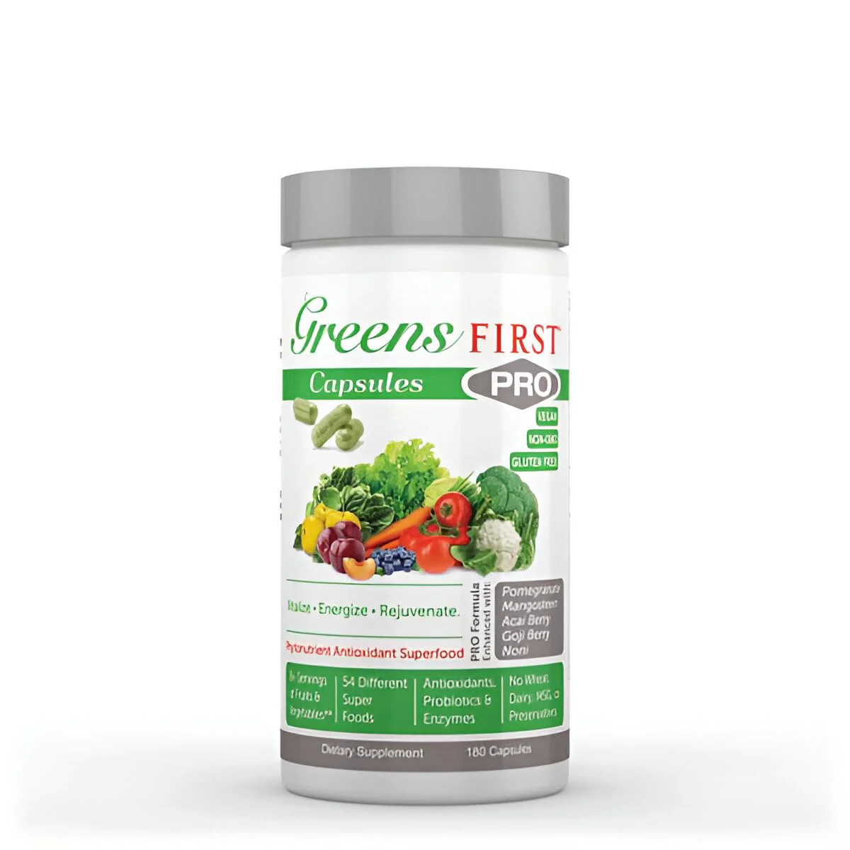 Greens First Phytonutrient Capsules – 54 Superfoods, Organic Fruits & Veggies, Probiotics & Digestive Enzymes – 180 Capsules - Image 13