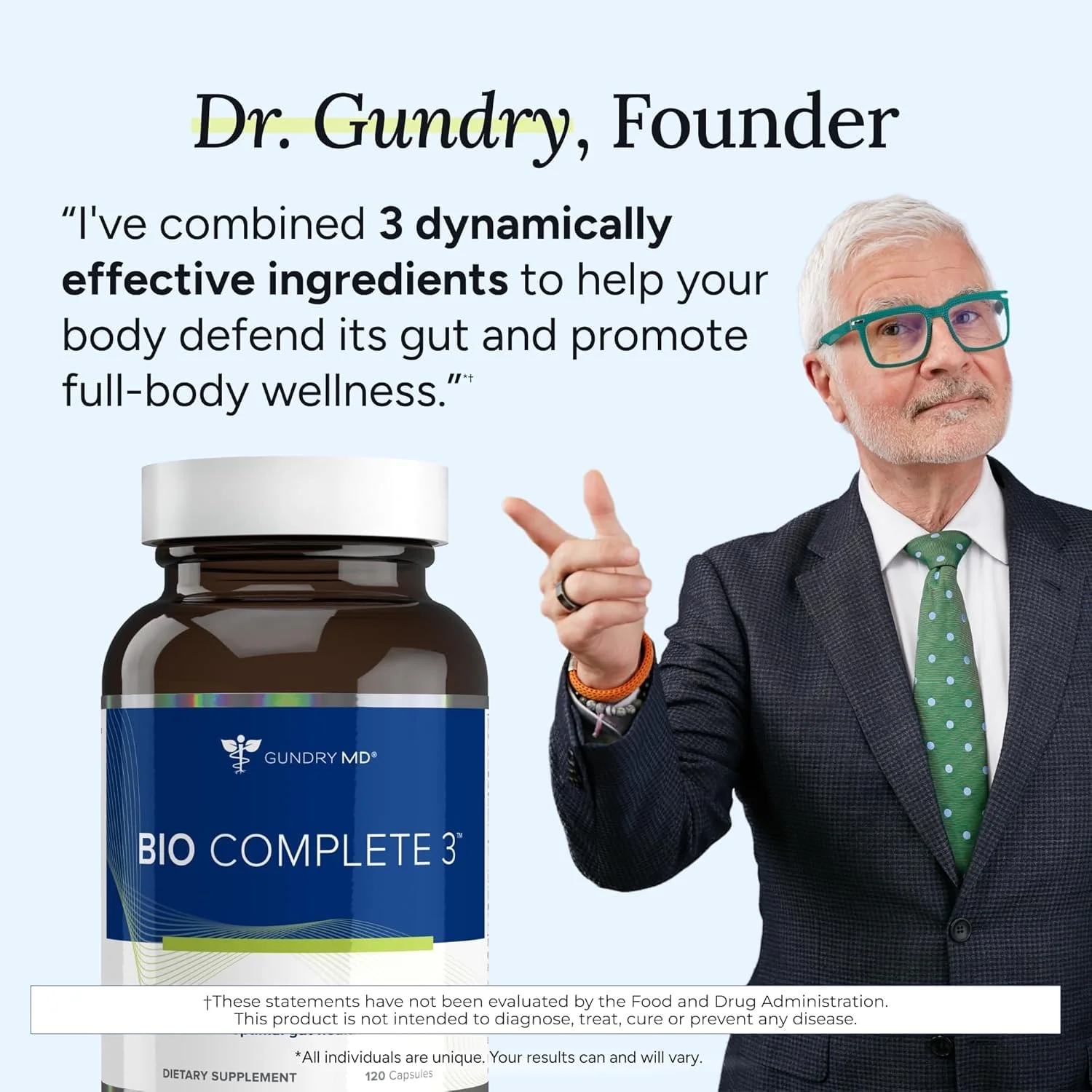 Gundry MD Bio Complete 3 — 3-in-1 Prebiotic, Probiotic, Postbiotic for Gut Health (90-Day Supply) - Image 7