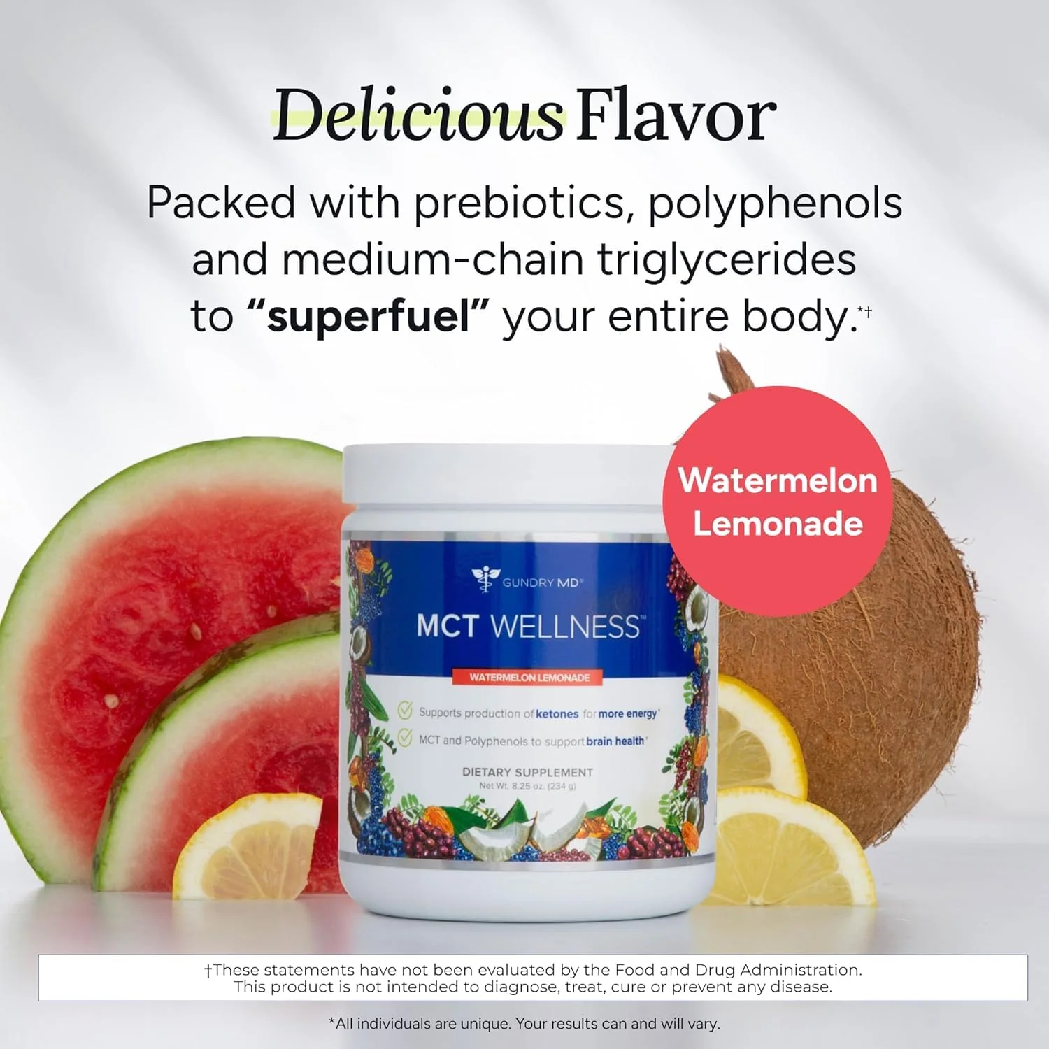 Gundry MD MCT Wellness Powder – Energy, Ketone Support, Brain Health, Sugar Free | Watermelon Lemonade, 90 Day Supply - Image 11