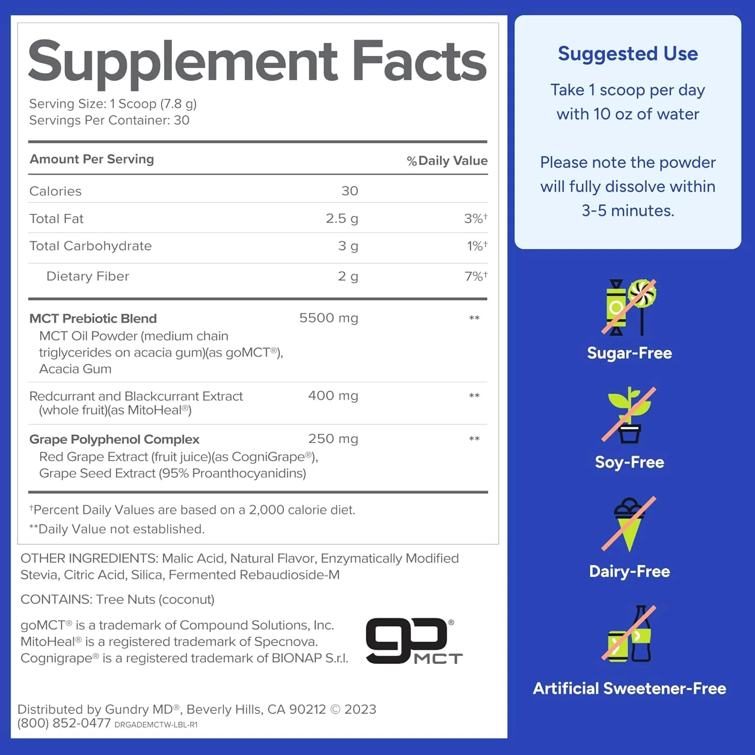 Gundry MD MCT Wellness Powder – Energy, Ketone Support, Brain Health, Sugar Free | Watermelon Lemonade, 90 Day Supply - Image 7
