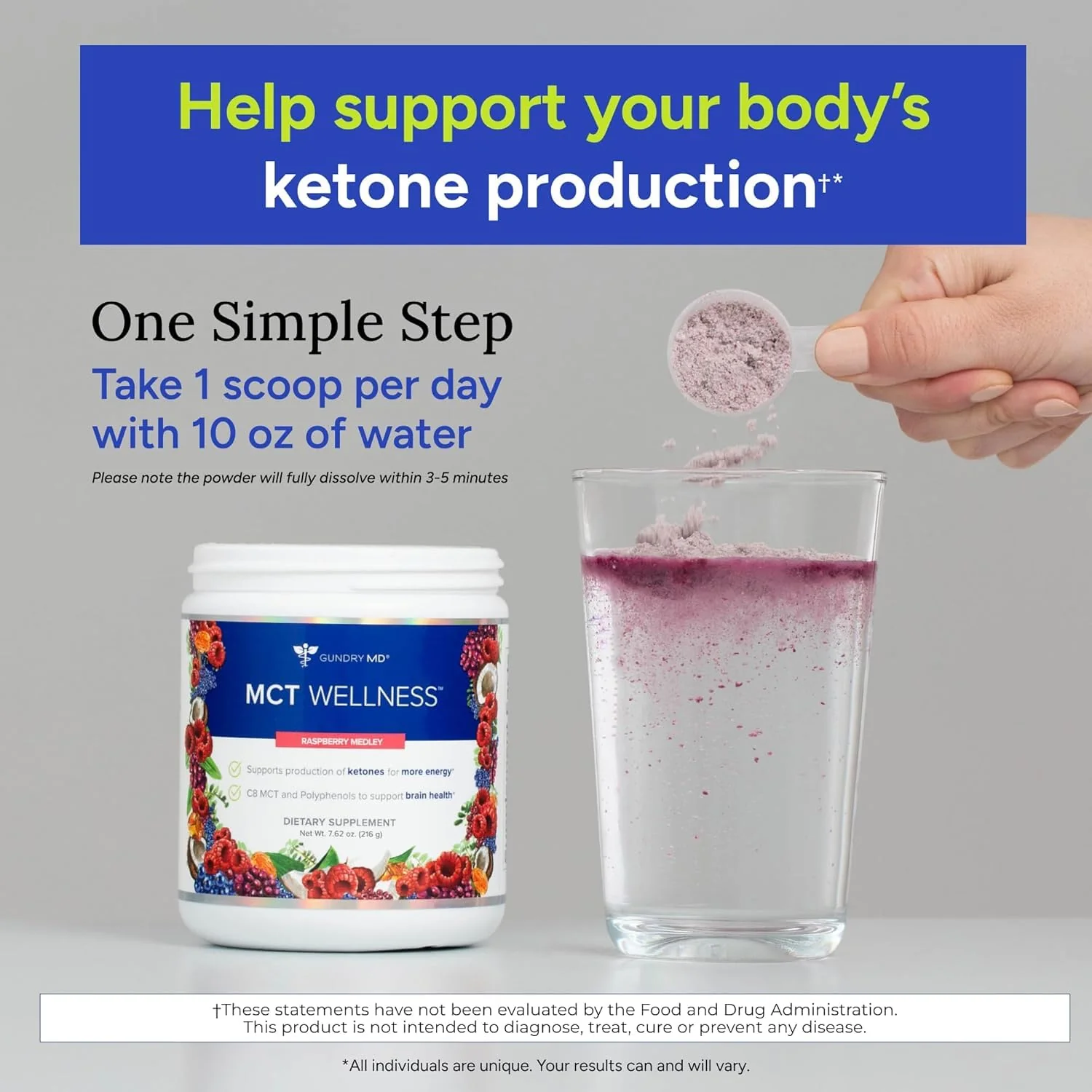 Gundry MD MCT Wellness Powder Raspberry Medley – Energy, Ketone Support, Sugar Free (90 Day Supply) - Image 3