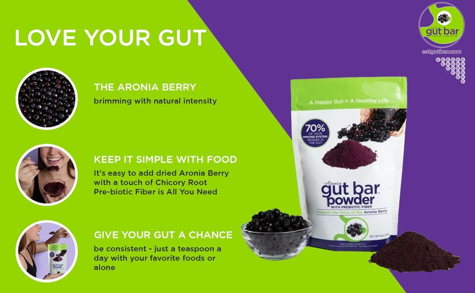 GUT BAR Aronia Powder | Aronia Berry Powder | 52 Servings | Digestive Support & Gut Health - Image 5
