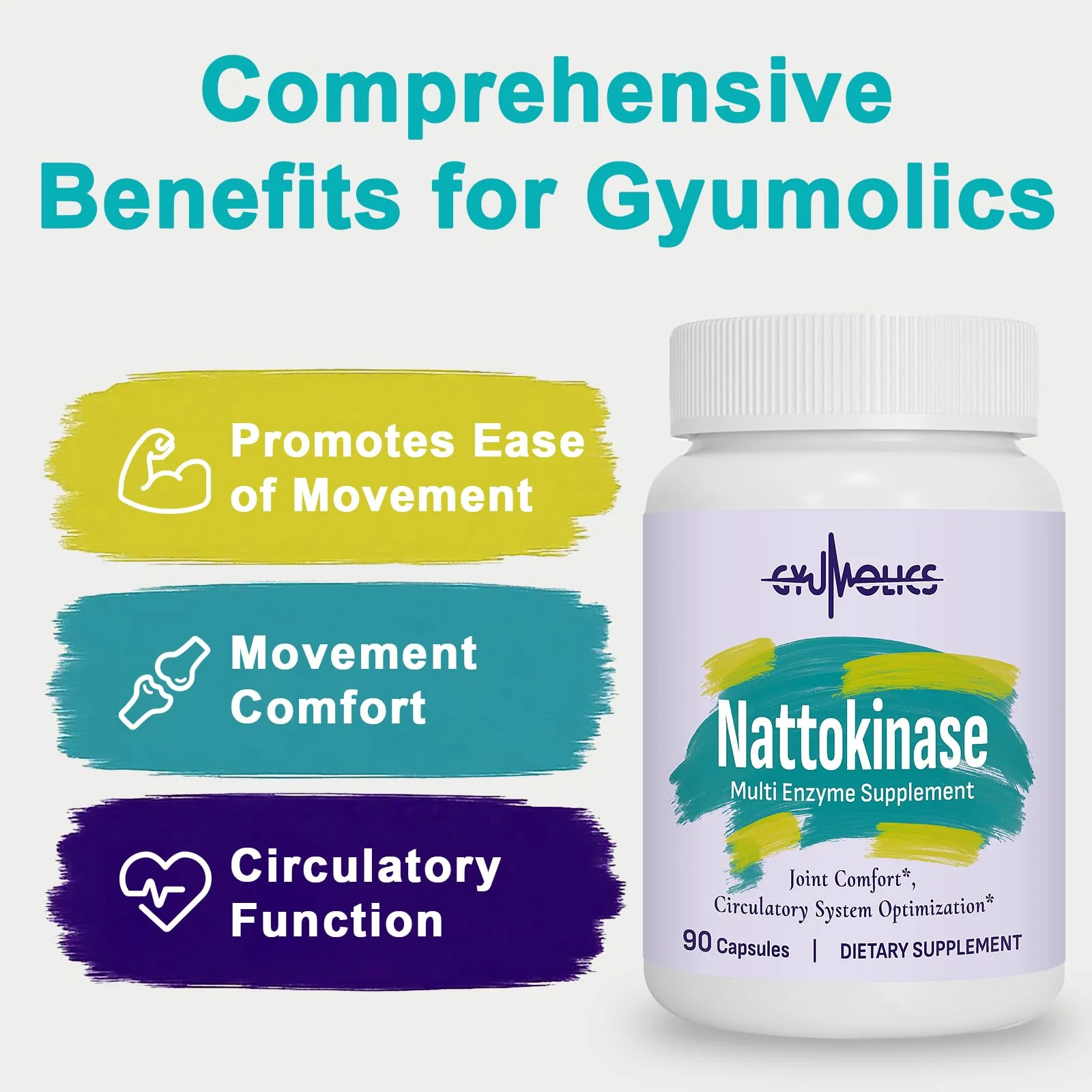 Gyumolics Nattokinase 10000FU – Organic Enzyme Blend for Movement Comfort, 180 Capsules - Image 4
