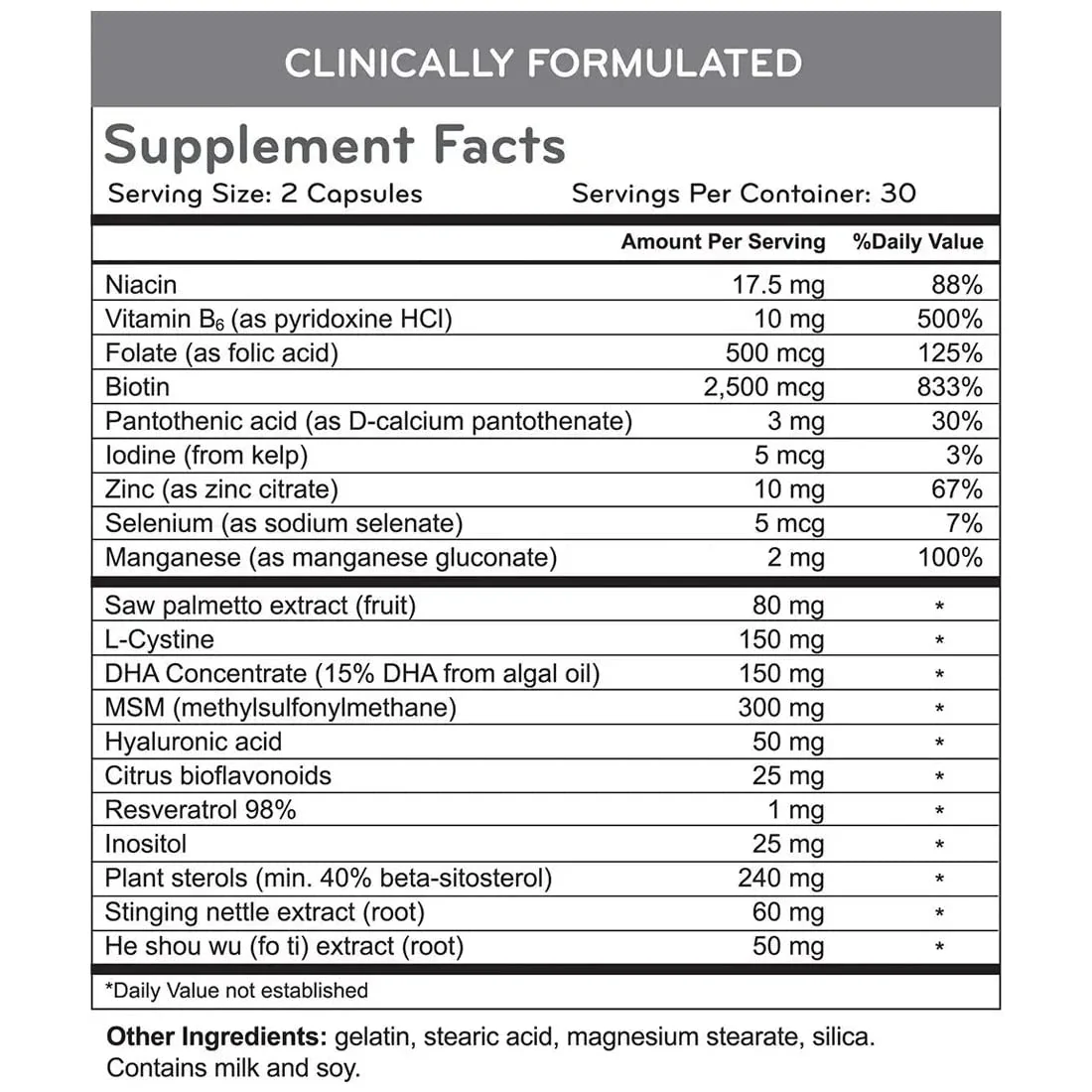 Hairmax Hair, Skin & Nails Supplement – Hair Loss & Regrowth (2 Bottles) - Image 2