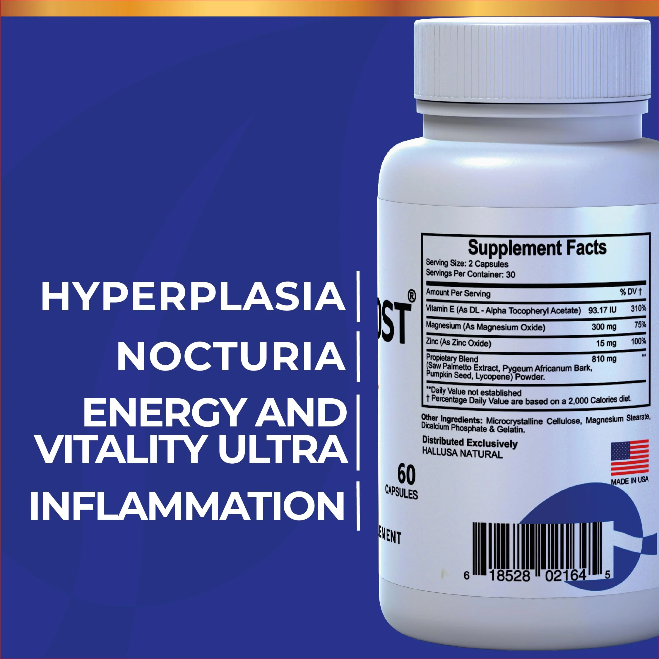Hallusa Hallprost Ultra & Hallvigor 120 Caps - Prostate Health for Men - Image 2