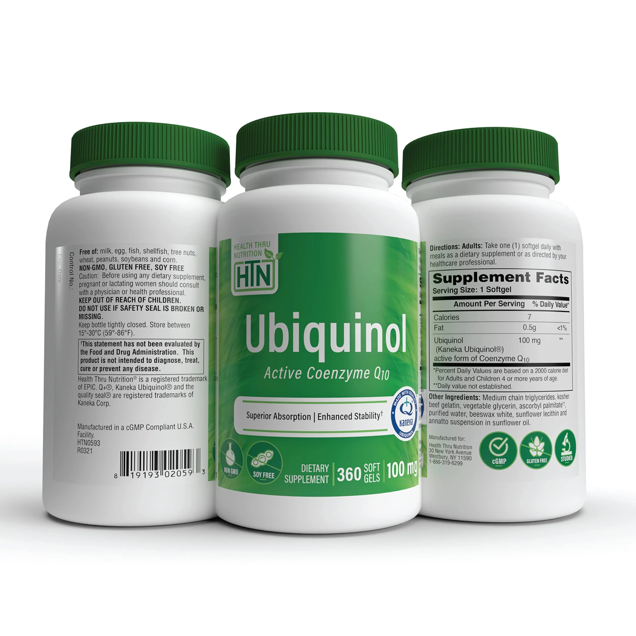 Health Thru Nutrition Ubiquinol 100mg 360 Softgels – Kaneka QH Reduced CoQ-10 | Enhanced Bioavailability | Non-GMO - Image 5