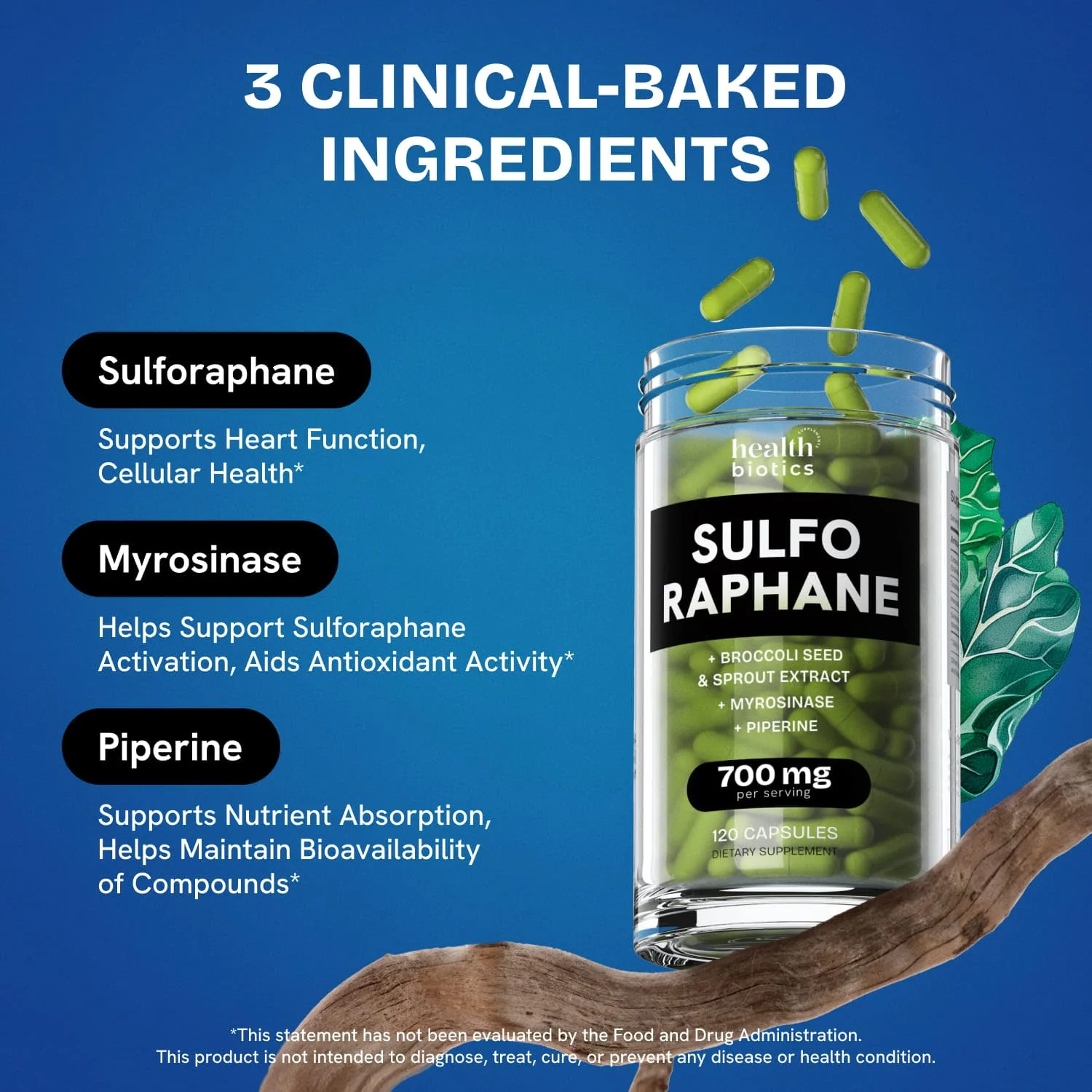 Healthbiotics Sulforaphane Supplement Organic Broccoli Sprouts – Stabilized Sulforaphane for Kids & Adults | 120 Pills | 1 Pack - Image 4