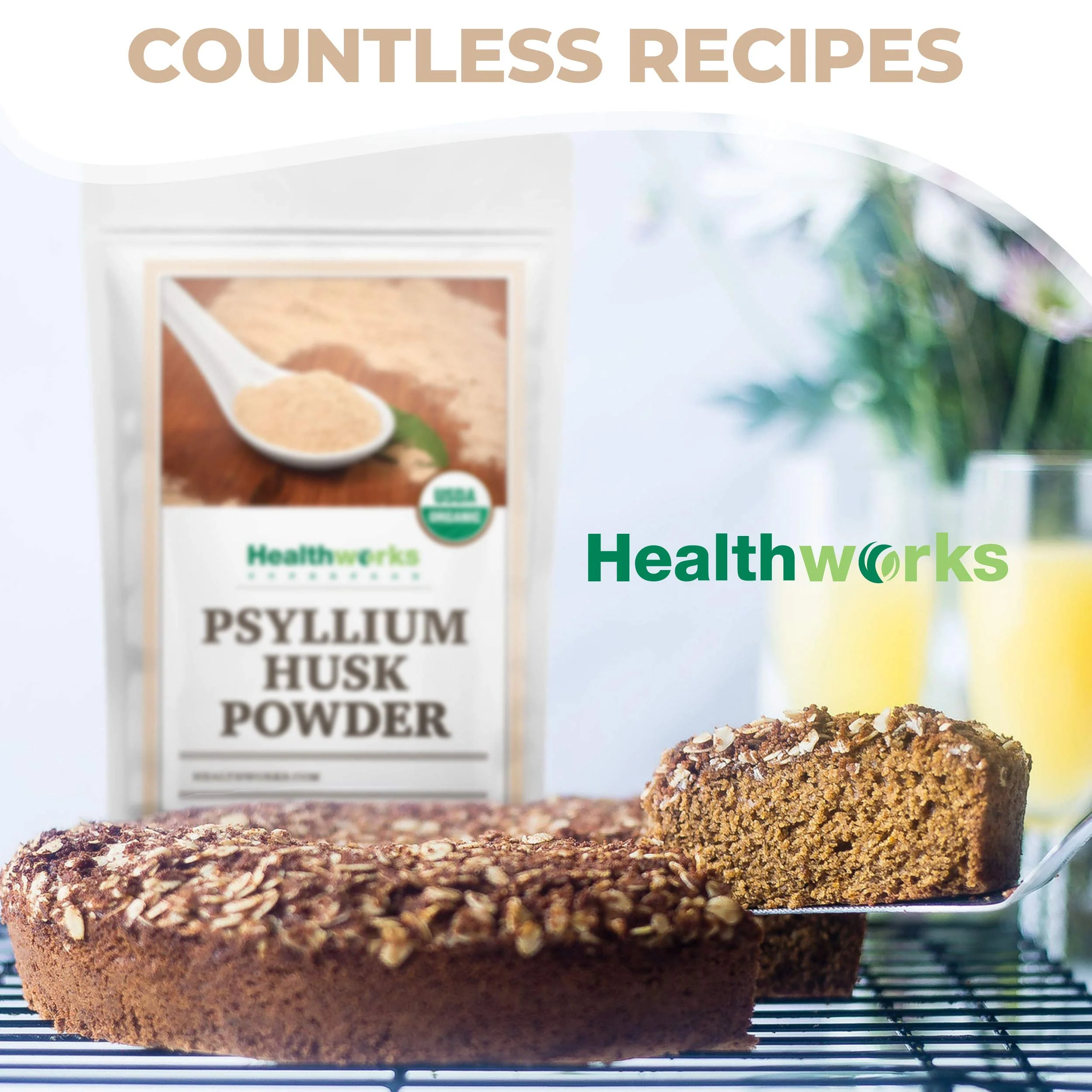 Healthworks Psyllium Husk Powder Organic - 32 Oz / 2 Lbs - Raw - Certified Organic - Finely Ground Powder from India - Keto, Vegan & Non-GMO - Fiber Support - Image 8