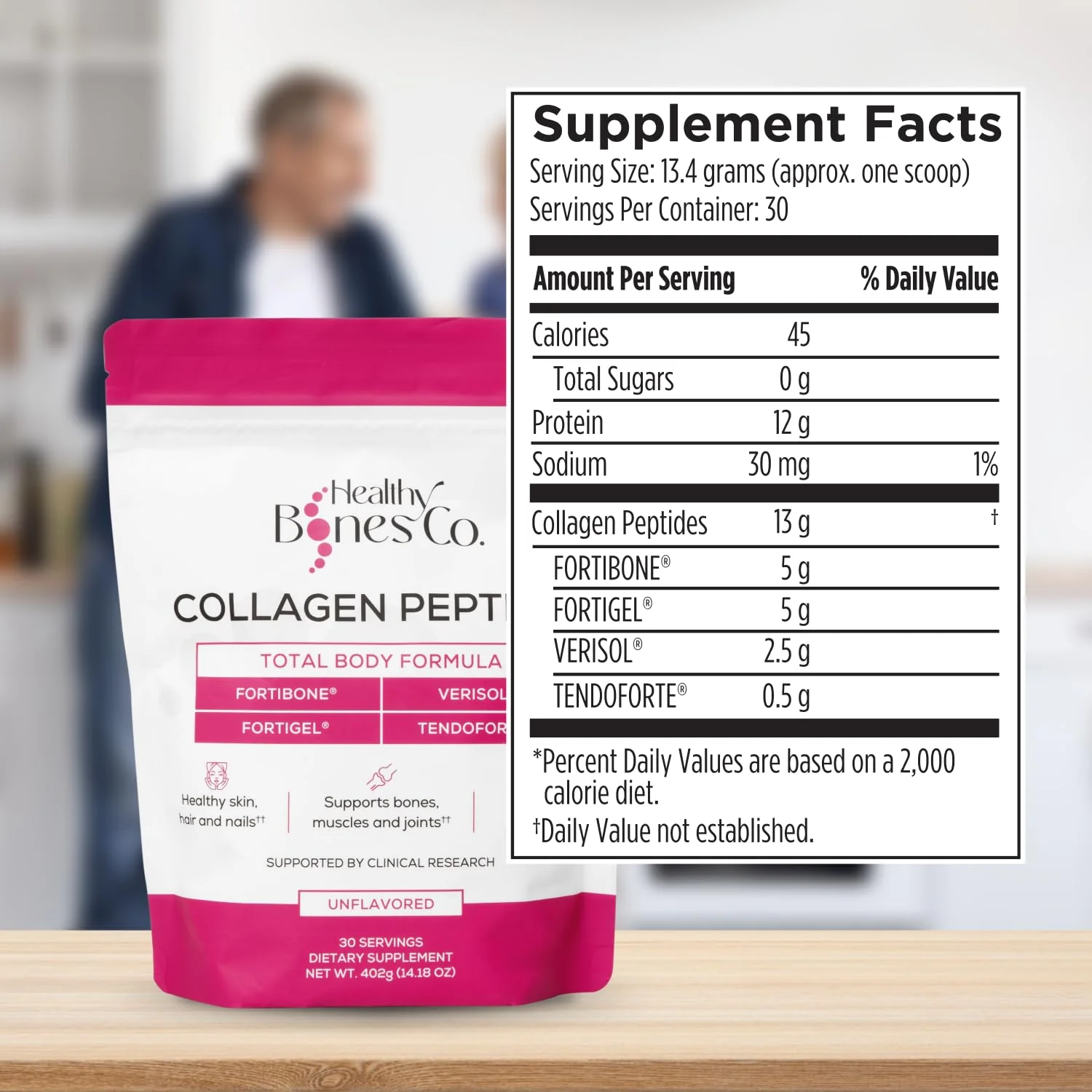 Healthy Bones Co. FORTIBONE Premium Bone Health Collagen Peptides with FORTIGEL, VERISOL & TENDOFORTE | 30 Servings - Image 6