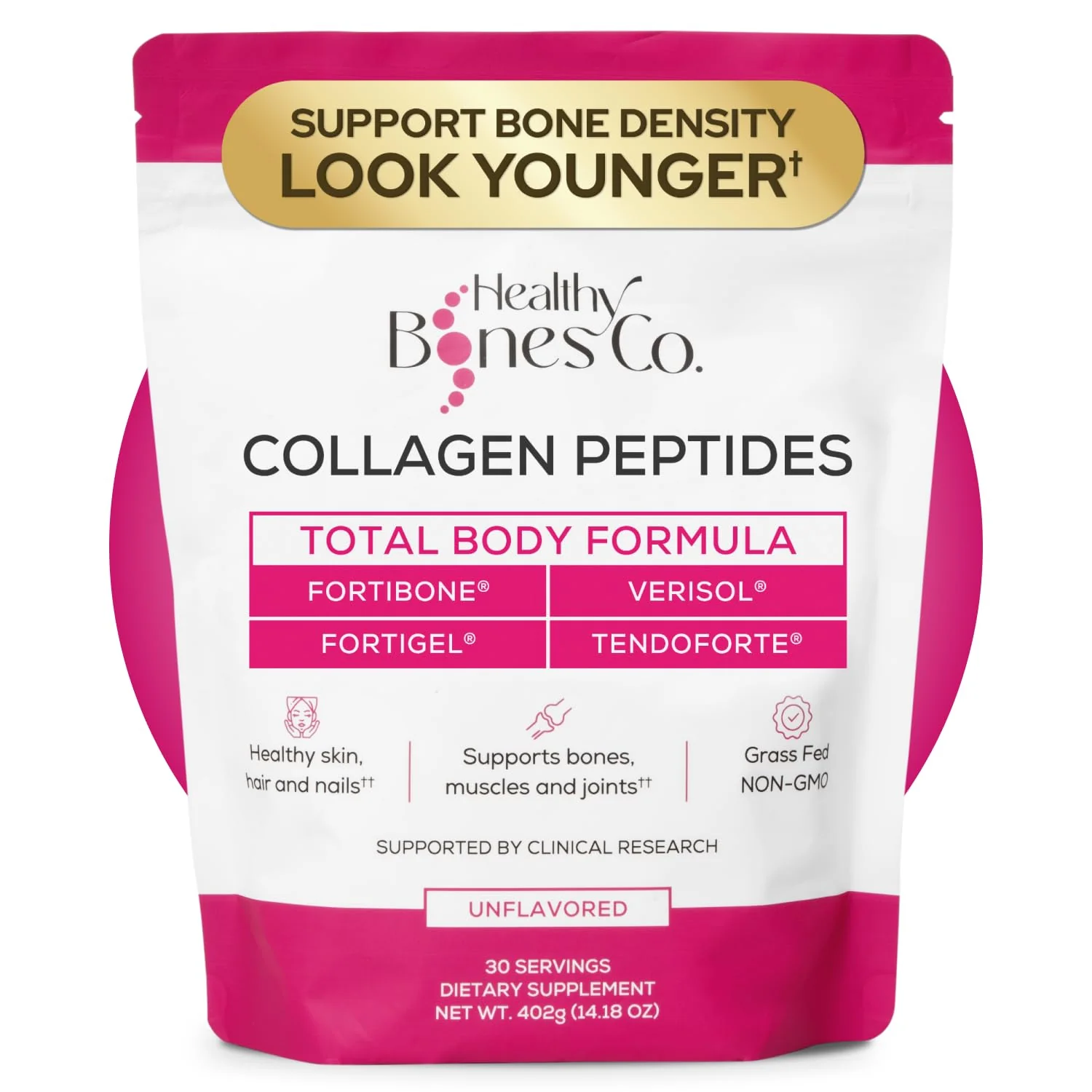 Healthy Bones Co. FORTIBONE Premium Bone Health Collagen Peptides with FORTIGEL, VERISOL & TENDOFORTE | 30 Servings - Image 8