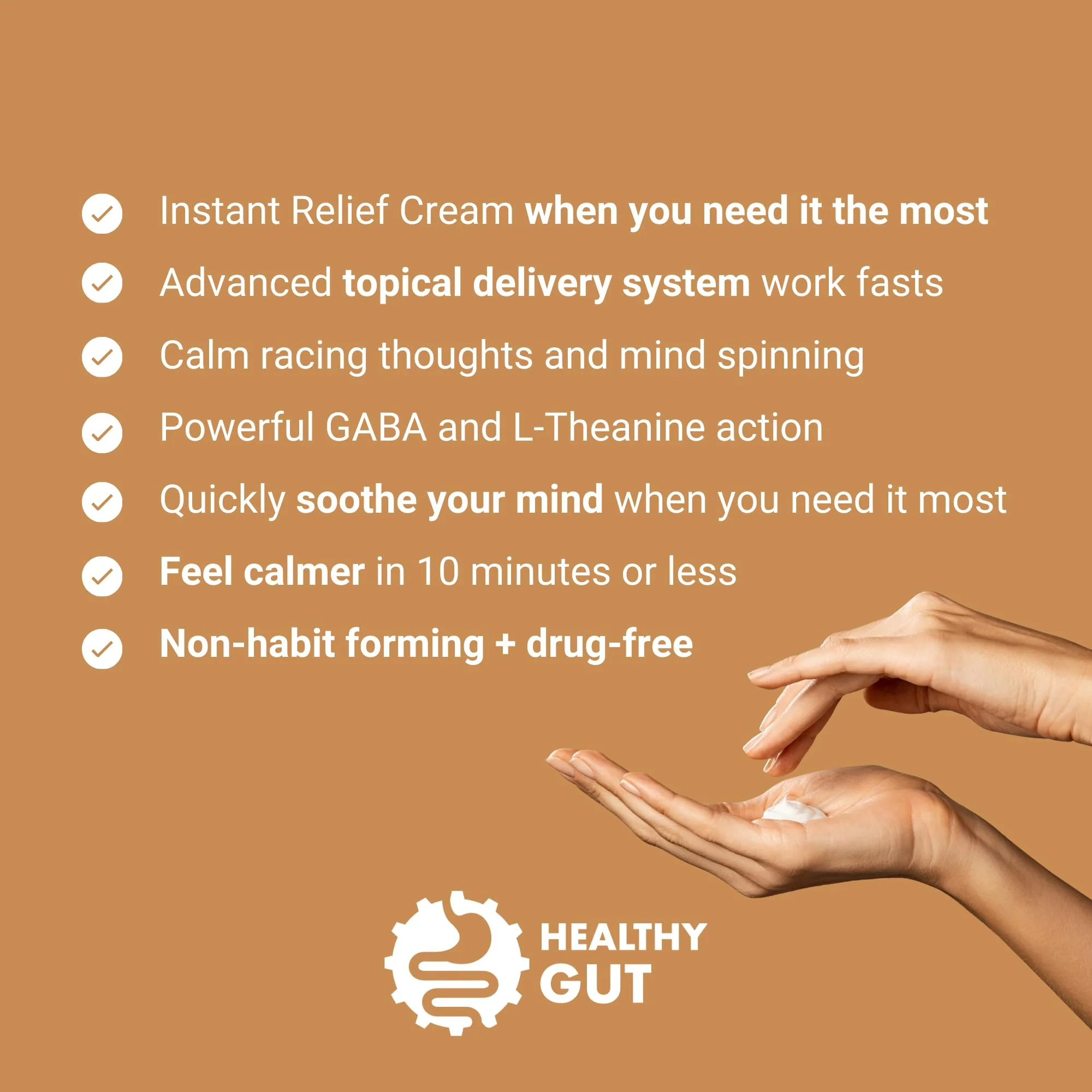 Healthy Gut BeSerene IR | GABA & L-Theanine | Instant Relief Topical Cream | 1.9 OZ - Image 3