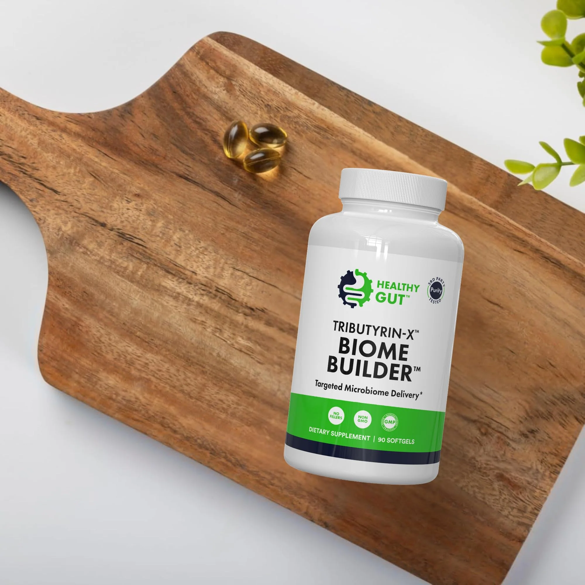 Healthy Gut Tributyrin-X | Most Bioavailable Butyrate Postbiotic for Gut Health & Leaky Gut Support | 99.9% Pure Odorless Softgels | 90 Softgels - Image 3